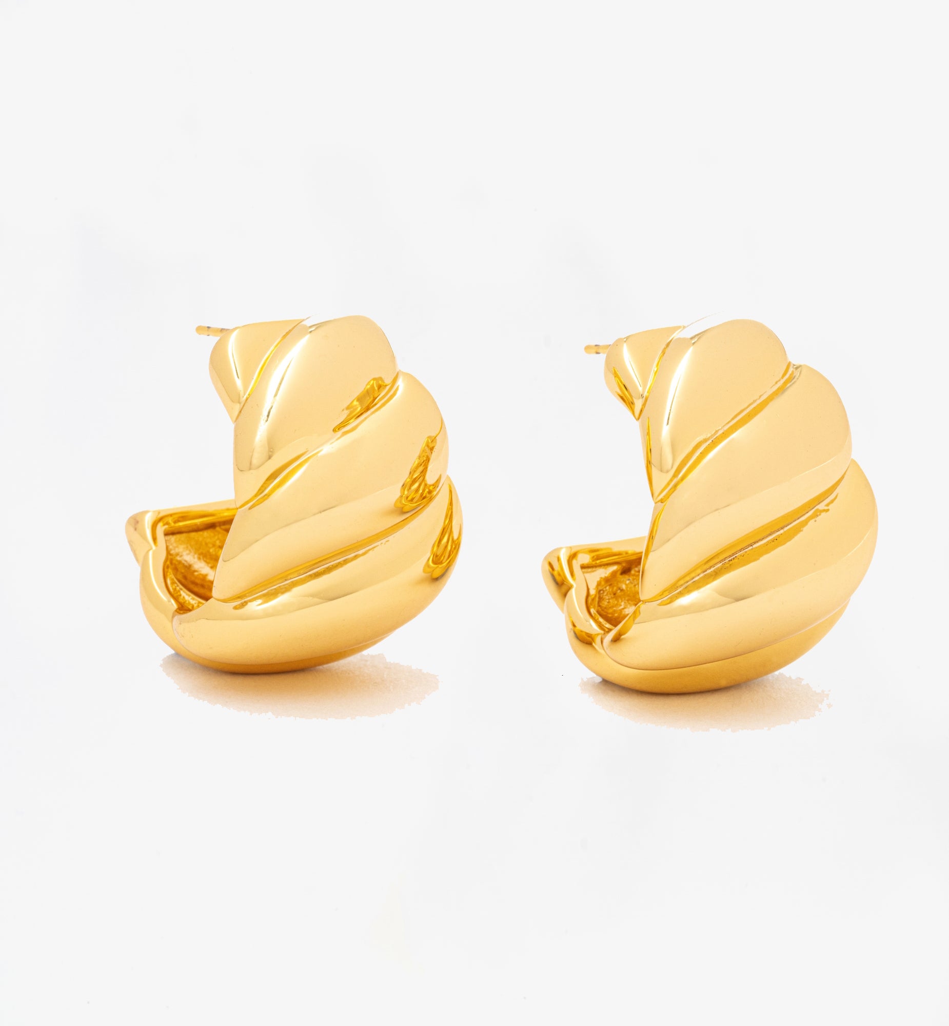 Chunky Gold Wave Earrings by Uchi & Soto Jewellery