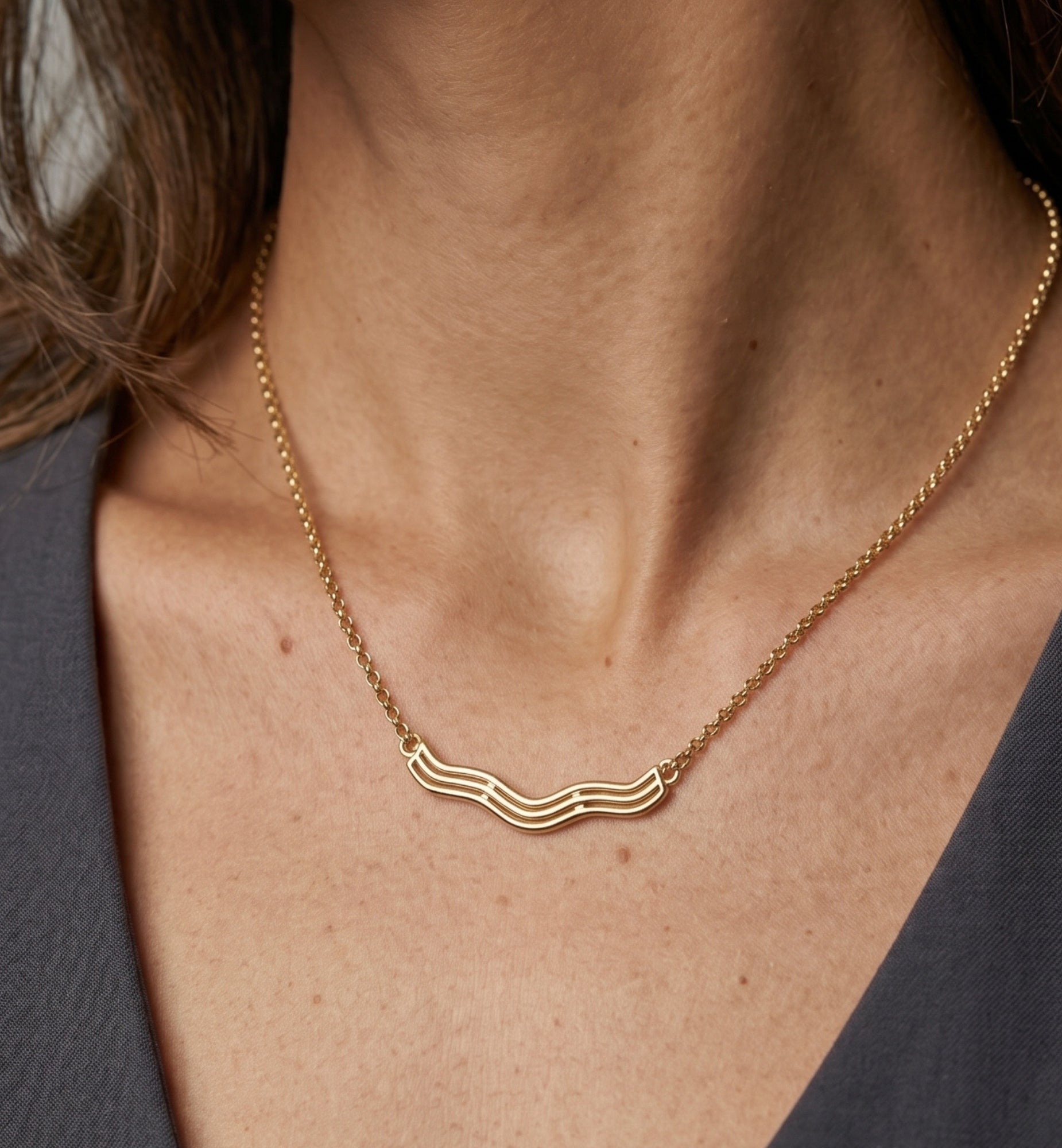 Nami Gold Wave Necklace