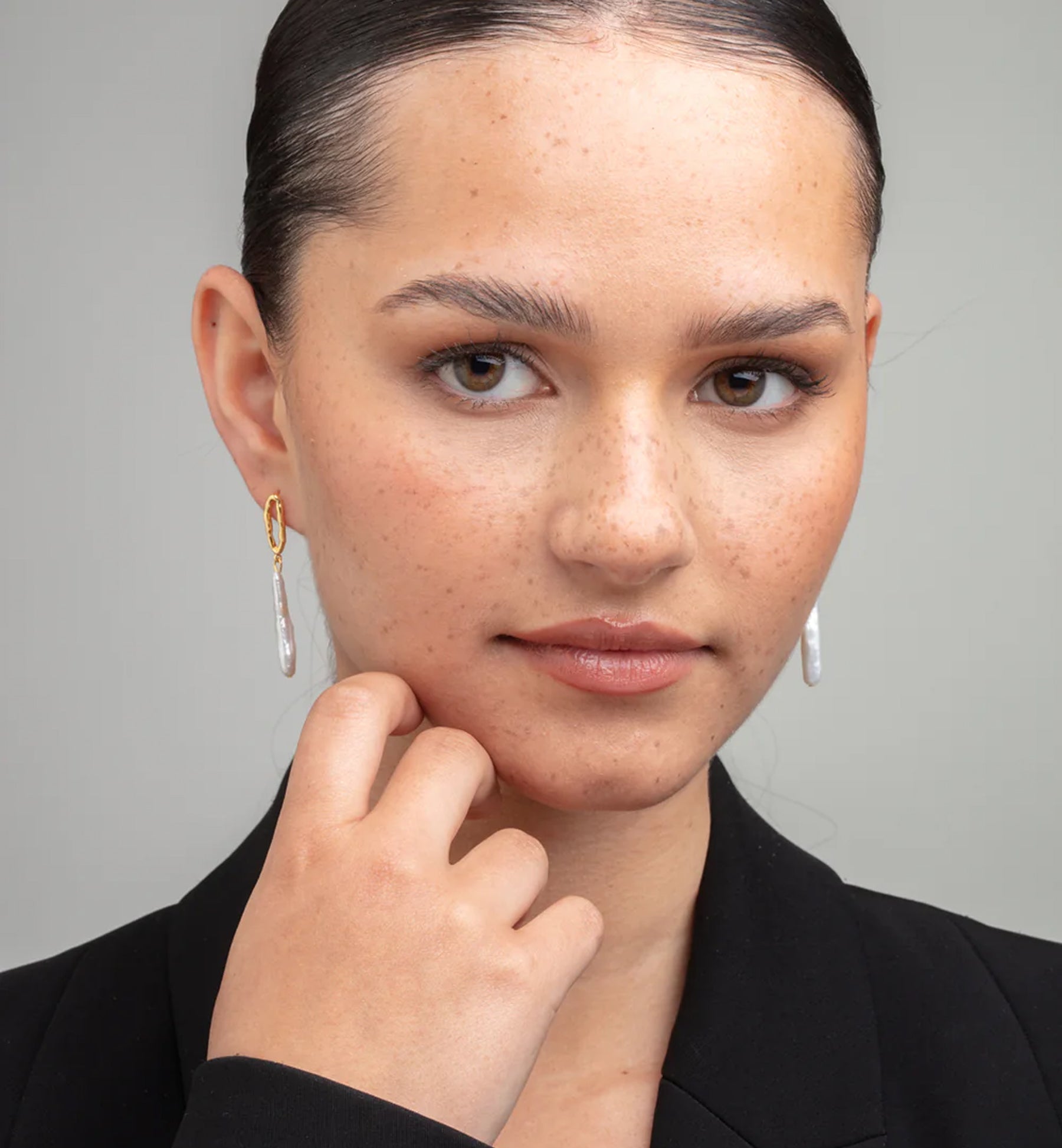 Shinju Gold Pearl Drop Earrings 18K Gold Plated Baroque Pearls  18K Gold Plated by Uchi & Soto Jewellery