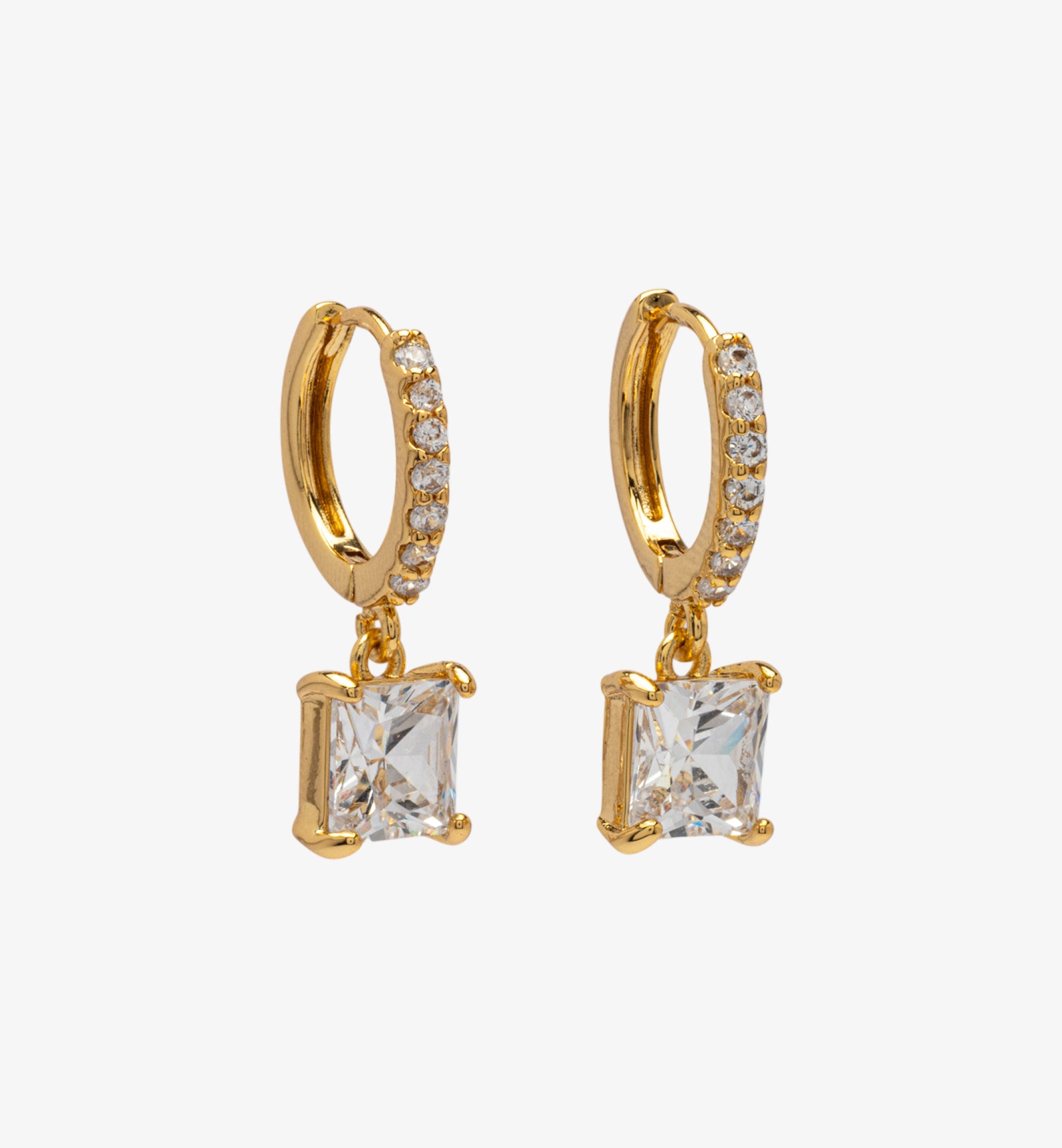 Shikaku Gold Stone Earrings  18K Gold Plated by Uchi & Soto Jewellery