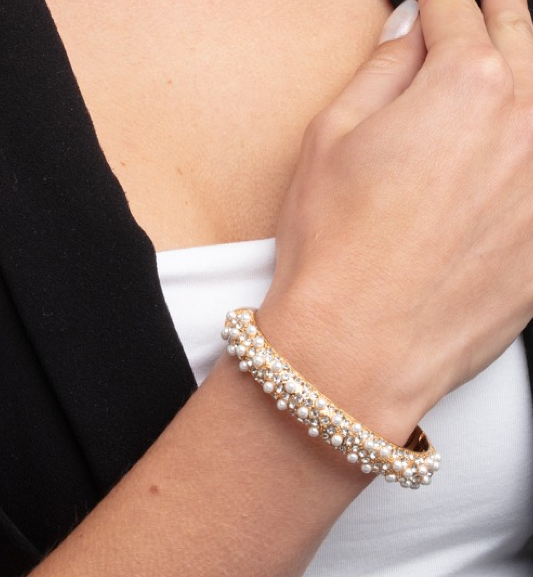 Shinju Gold Pearl Bangle 18K Gold Plated Pearls  18K Gold Plated by Uchi & Soto Jewellery