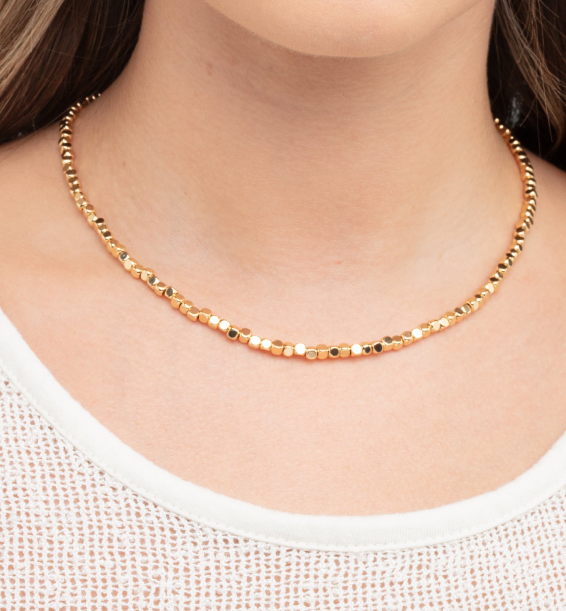 Shikaku Gold Medium Bead Necklace