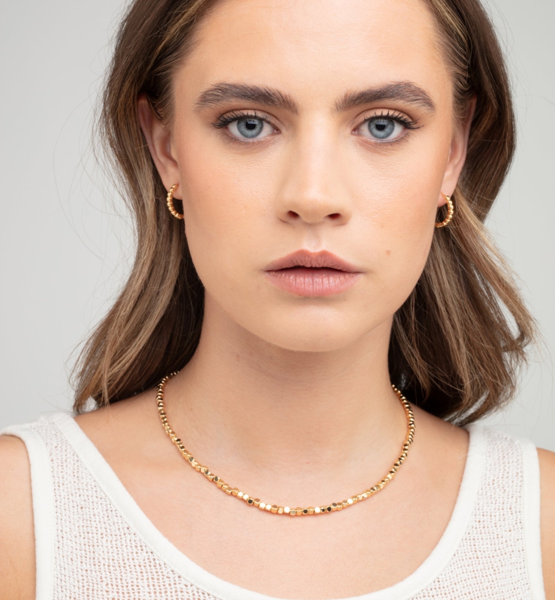 Shikaku Gold Medium Bead Necklace
