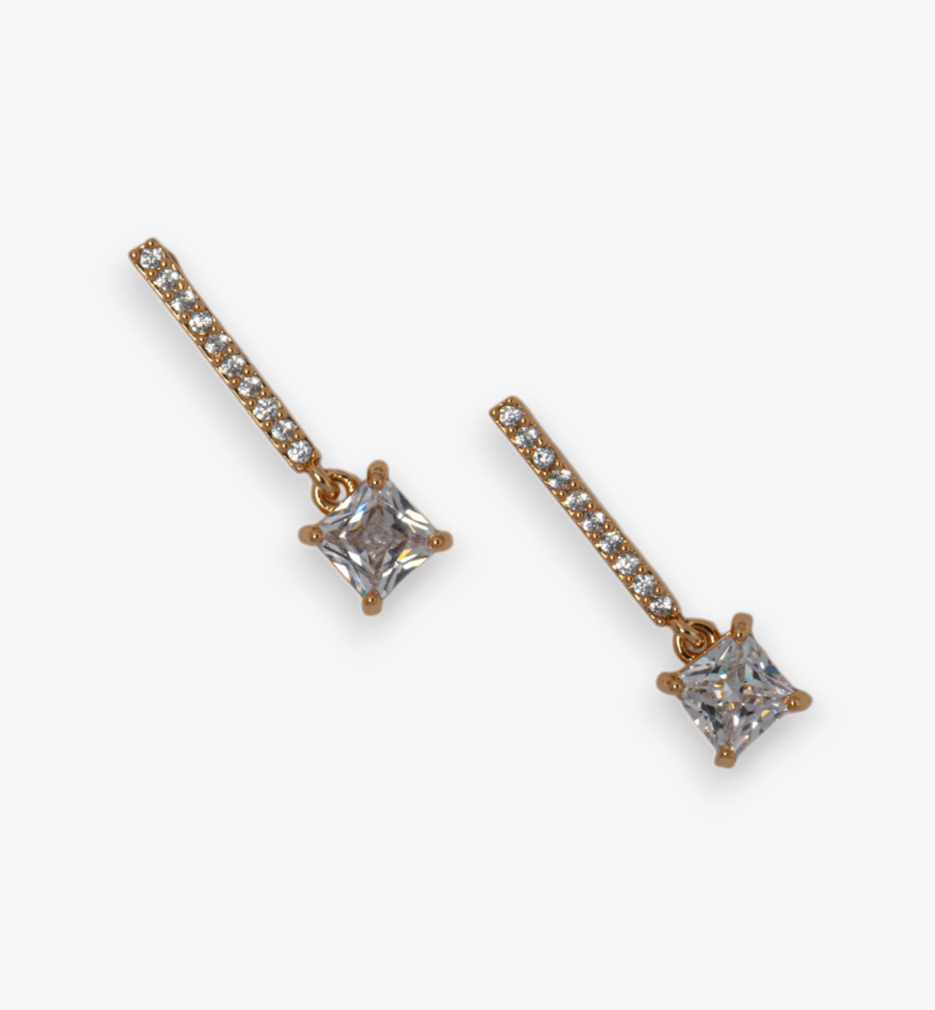 Shikaku Gold Drop Stone Earrings 18K Gold Plated  18K Gold Plated by Uchi & Soto Jewellery