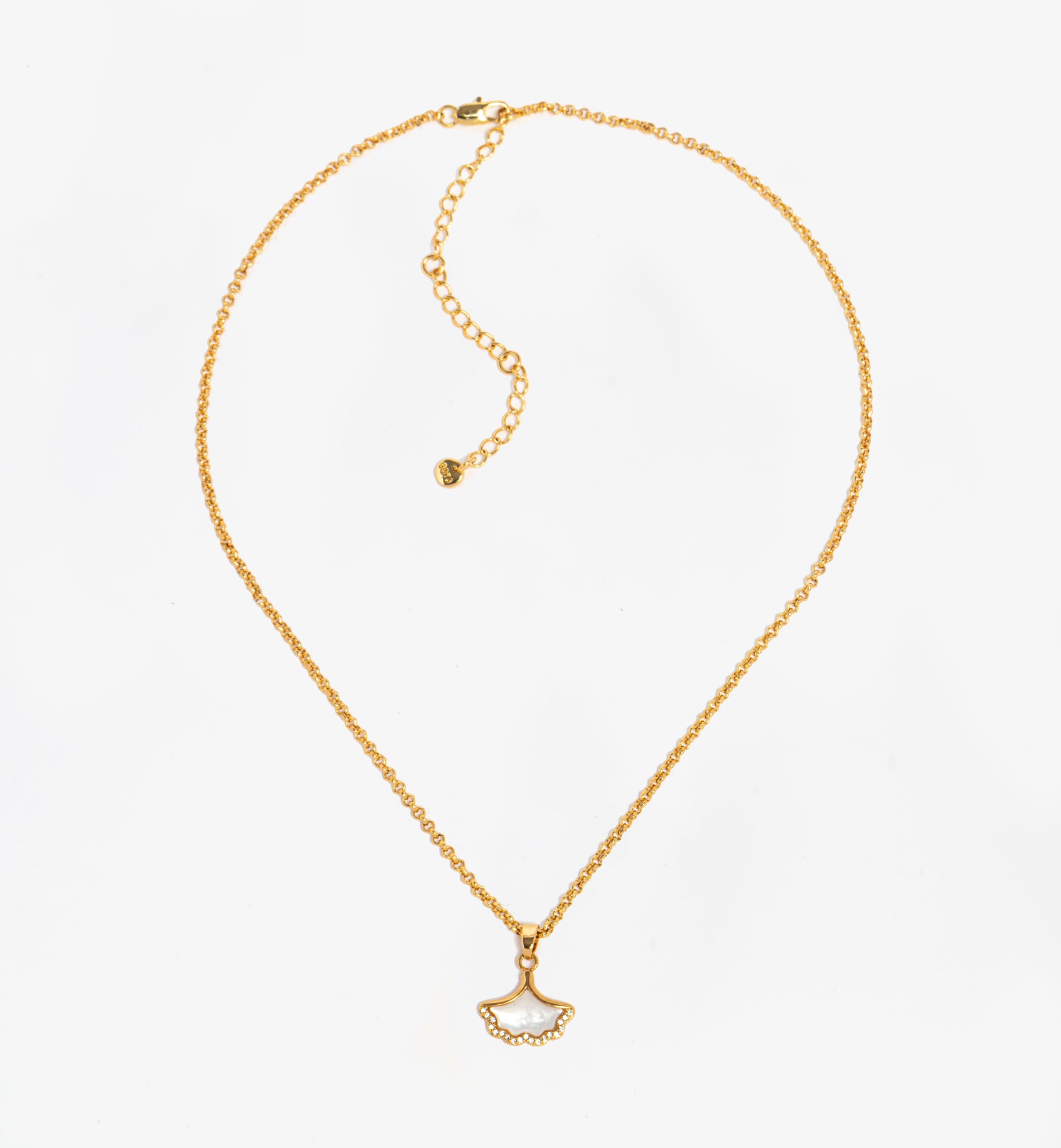 Gingko Gold Pendant Necklace 18K Gold Plated Shell 18K Gold Plated by Uchi & Soto Jewellery