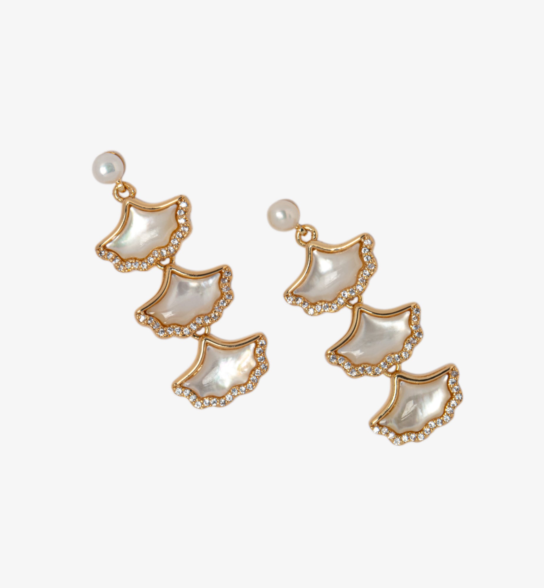 Gingko Gold Shell Earrings 18K Gold Plated 18K Gold Plated by Uchi & Soto Jewellery