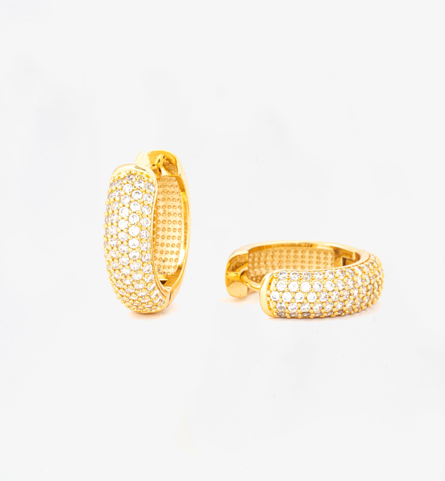 Kin Gold Pave Earrings 18K Gold Plated by Uchi & Soto Jewellery