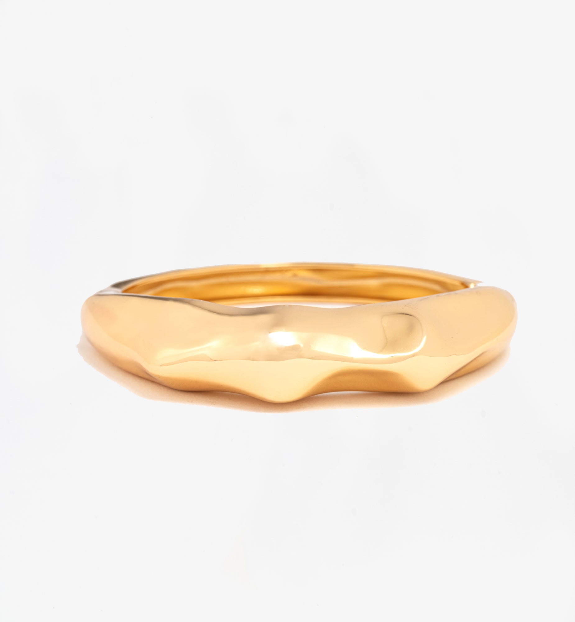 Nami Gold Hammered Bangle 18K Gold Plated by Uchi & Soto Jewellery
