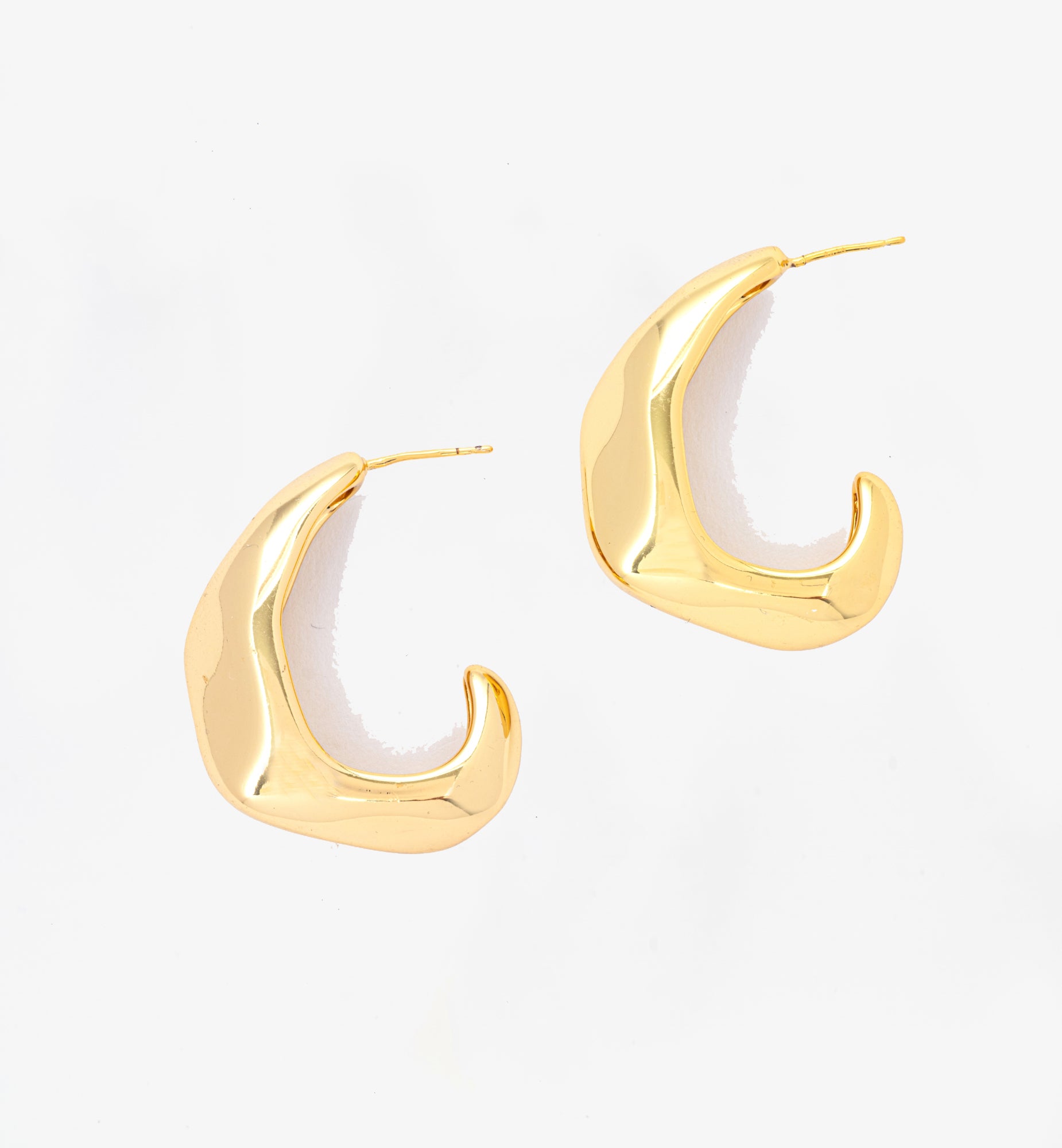 Nami Gold Hammered Earrings 18K Gold Plated by Uchi & Soto Jewellery