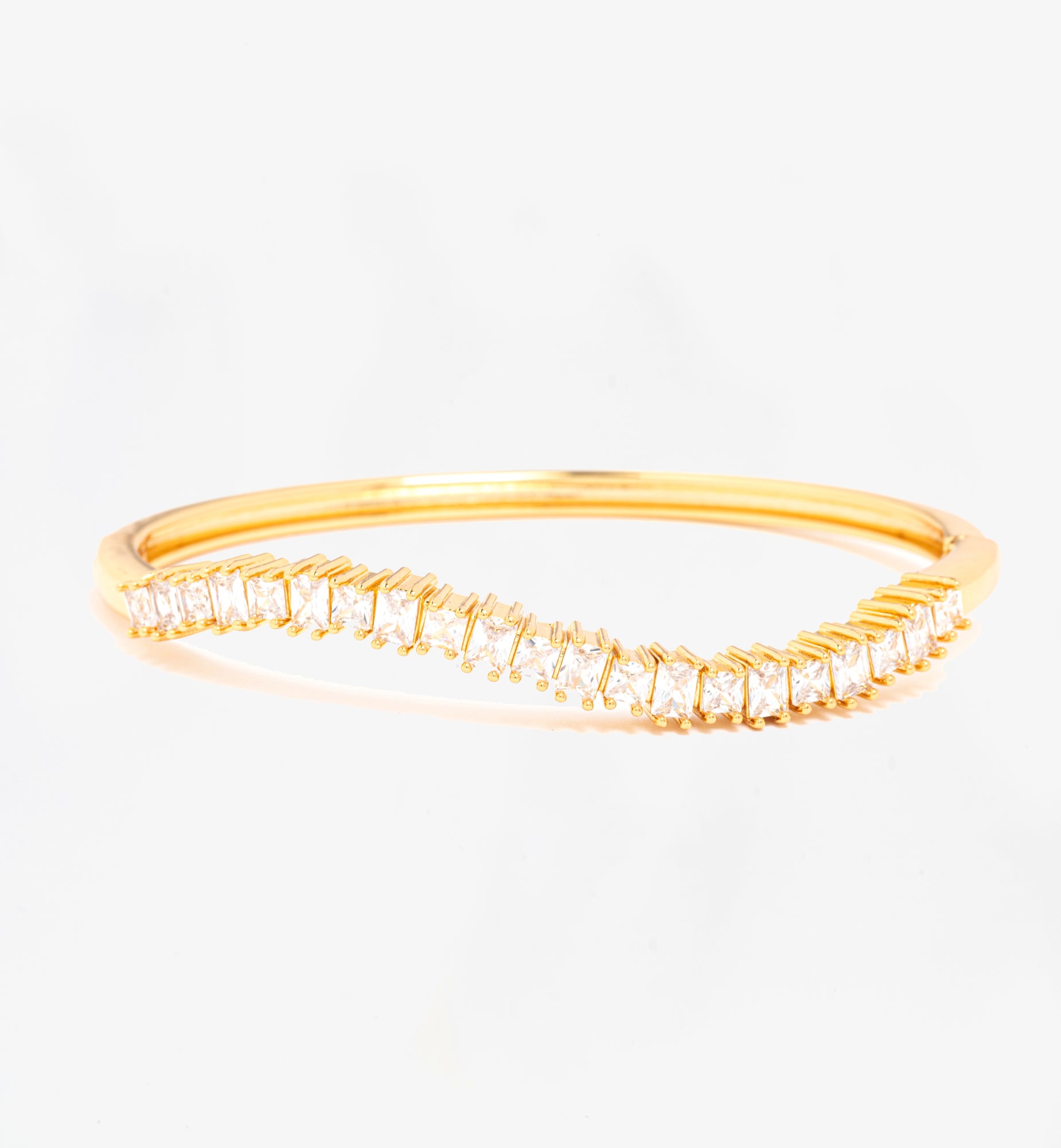 Nami Gold Stone Wave Bangle 18K Gold Plated by Uchi & Soto Jewellery