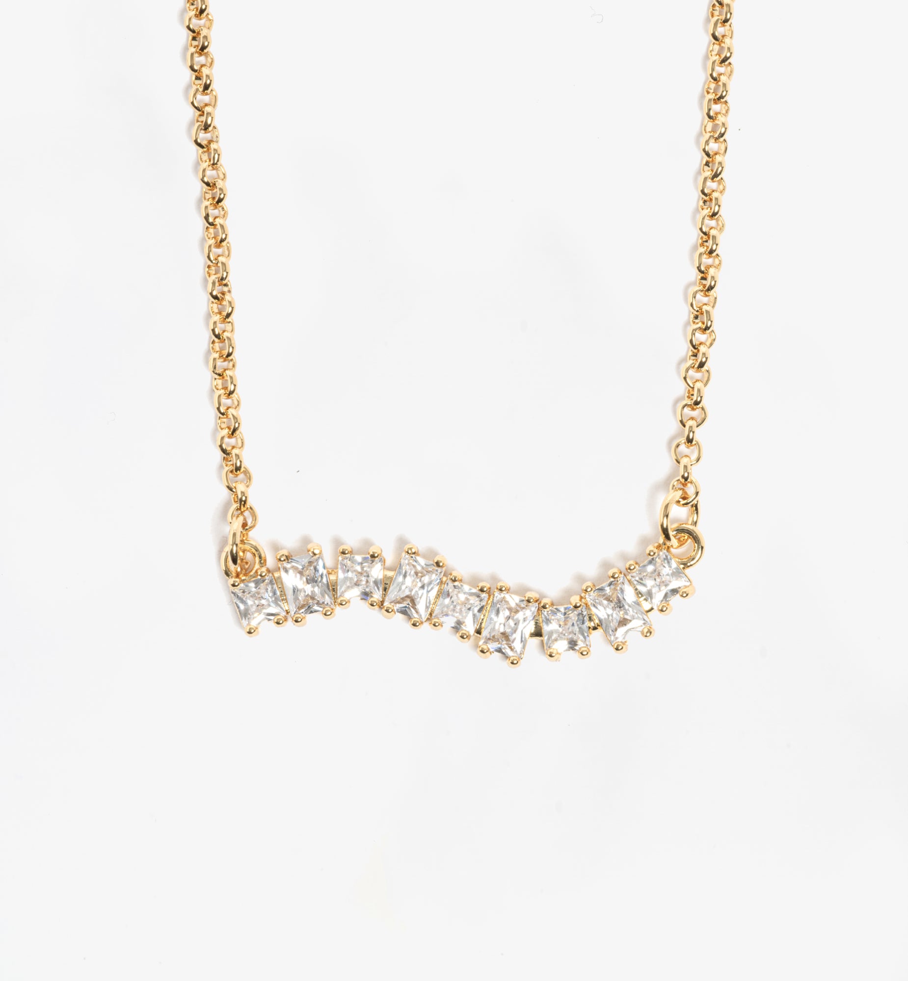 Nami Gold Stone Wave Necklace 18K Gold Plated by Uchi & Soto Jewellery