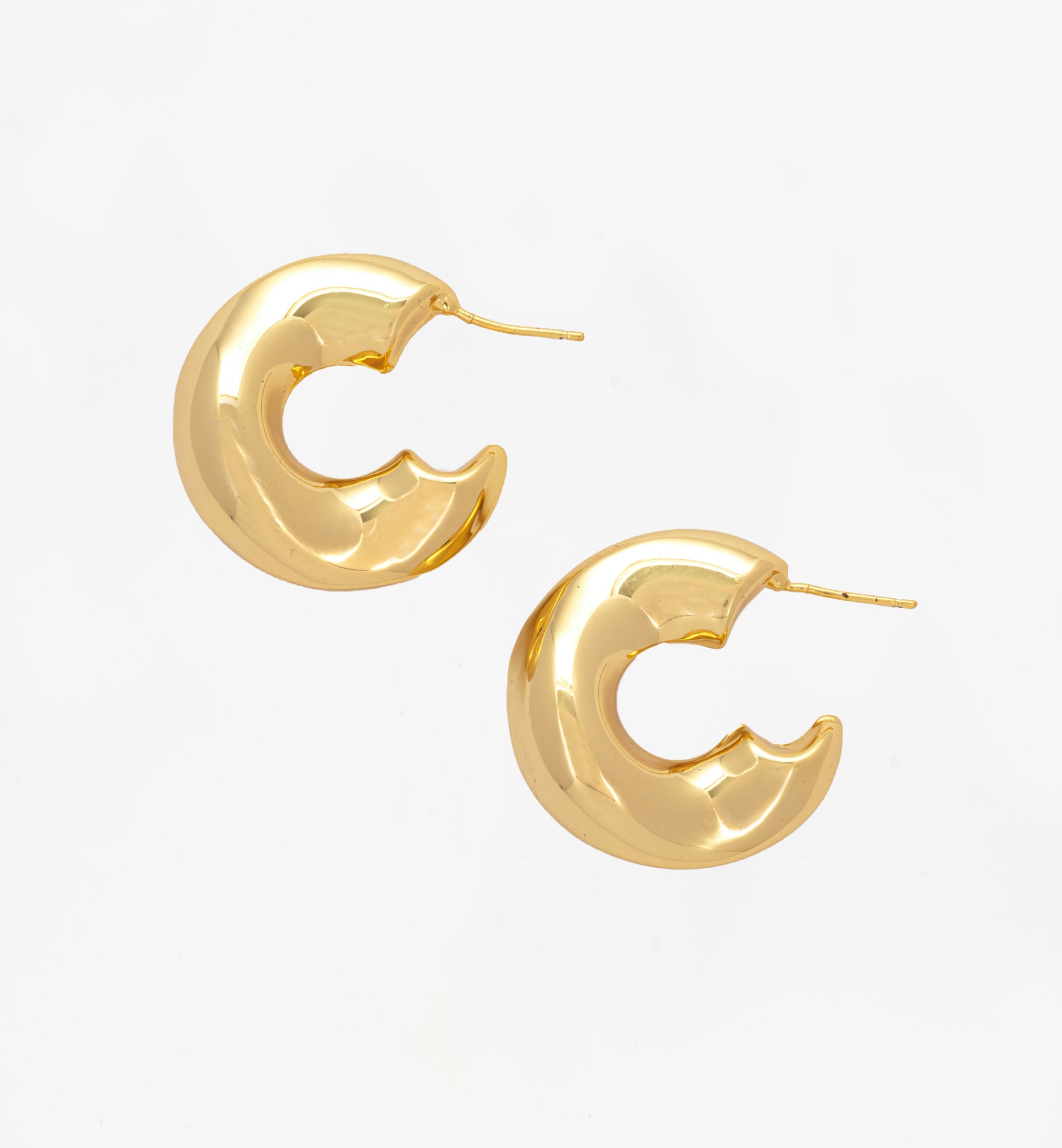 Nami Gold Wave Hoops 18K Gold Plated by Uchi & Soto Jewellery