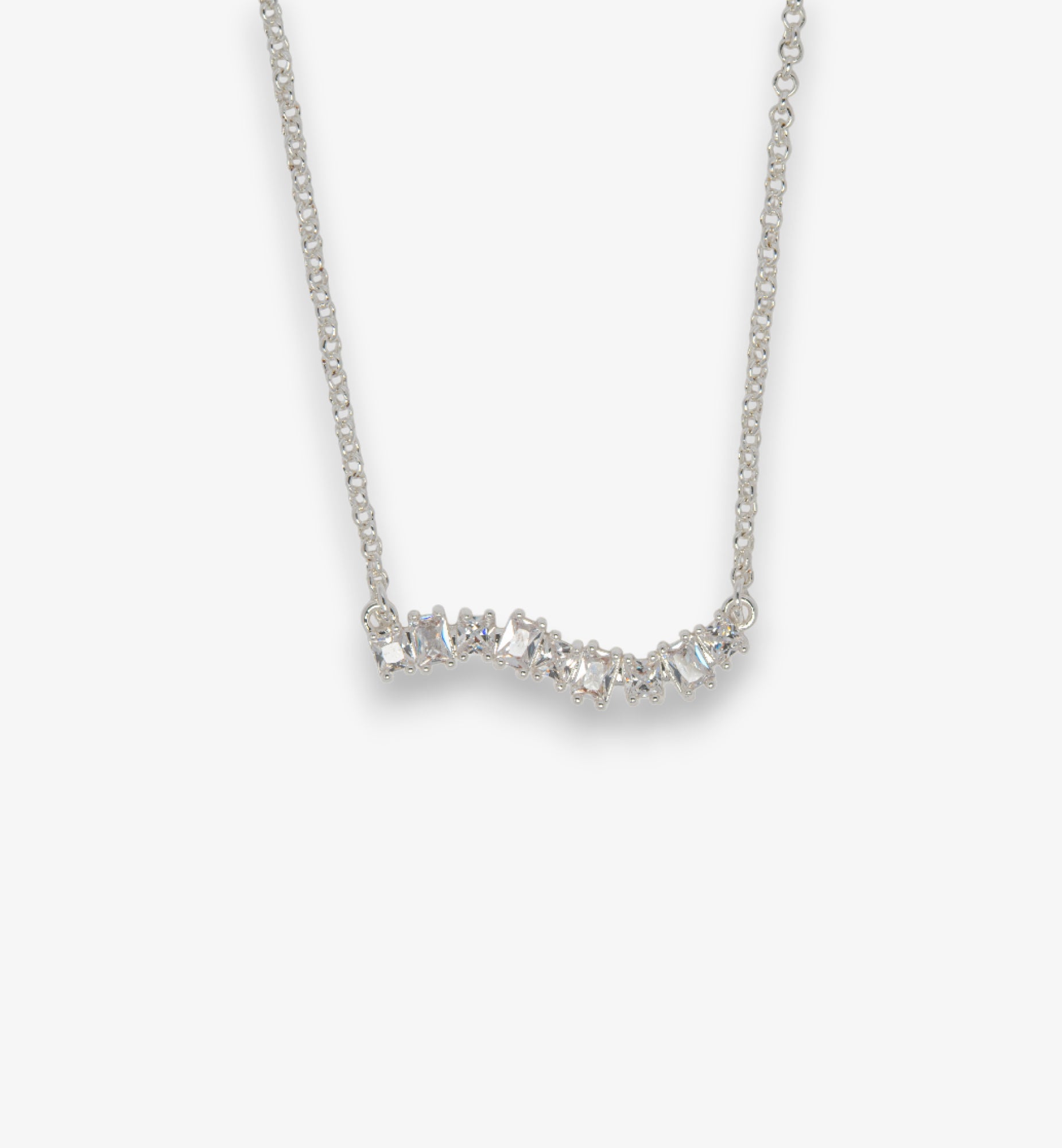 Nami Silver Stone Wave Necklace 925 Sterling Silver by Uchi & Soto Jewellery