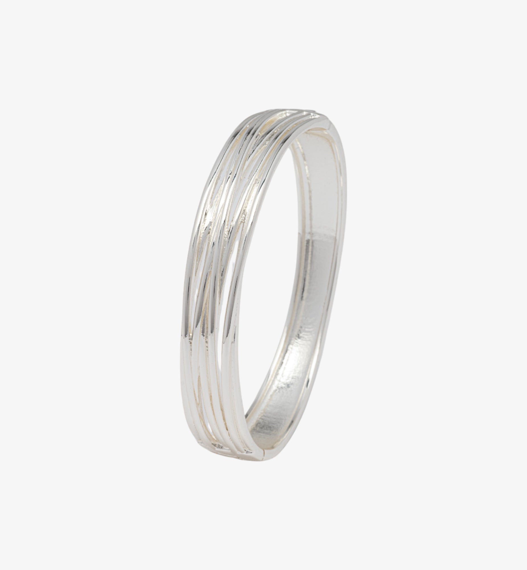 Nami Silver Twist Bangle 925 Silver Plated 925 Sterling Silver by Uchi & Soto Jewellery