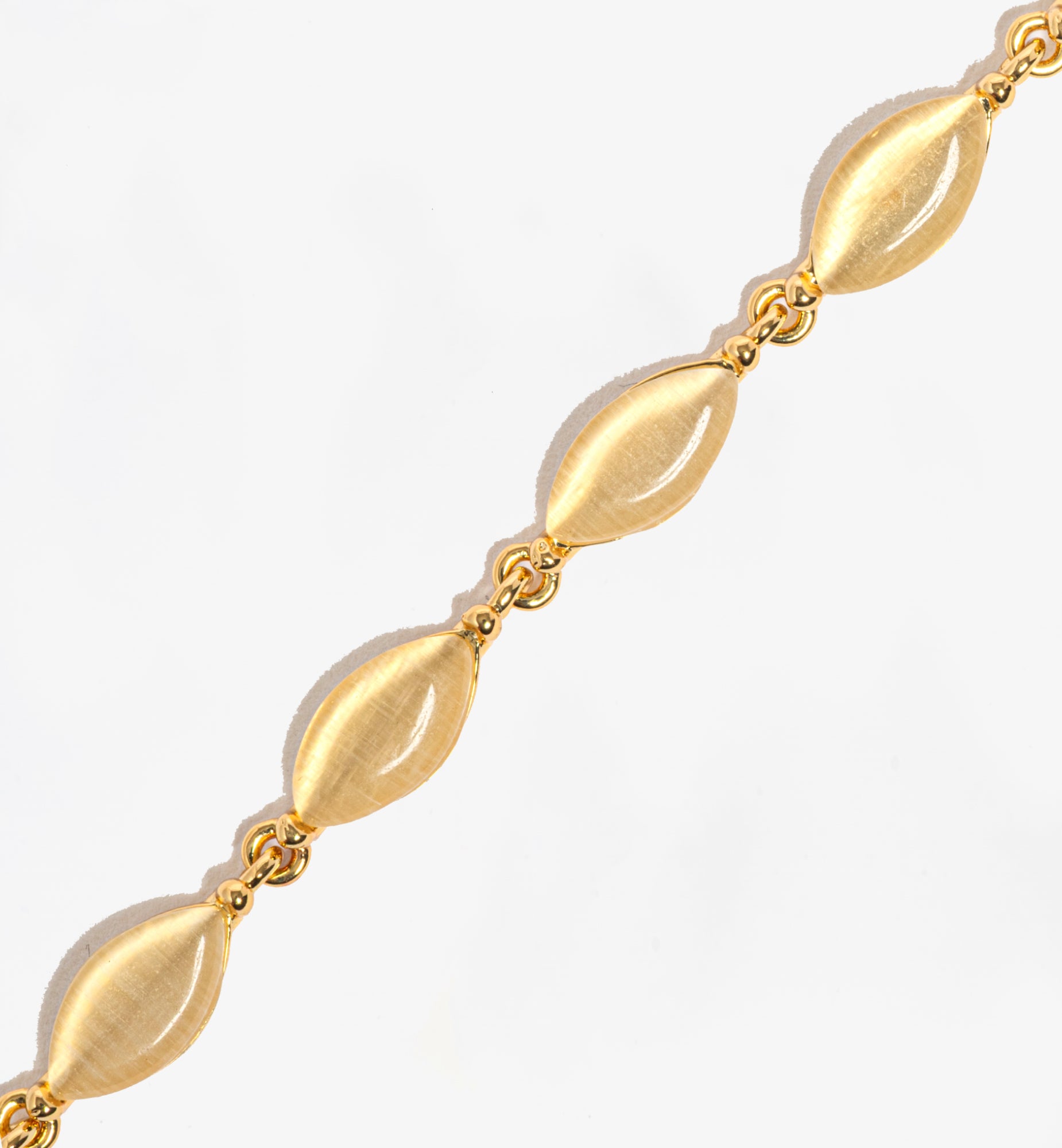 Nekomeishi Cream Cats Eye Necklace 18K Gold Plated Semi Precious Stone 18K Gold Plated by Uchi & Soto Jewellery