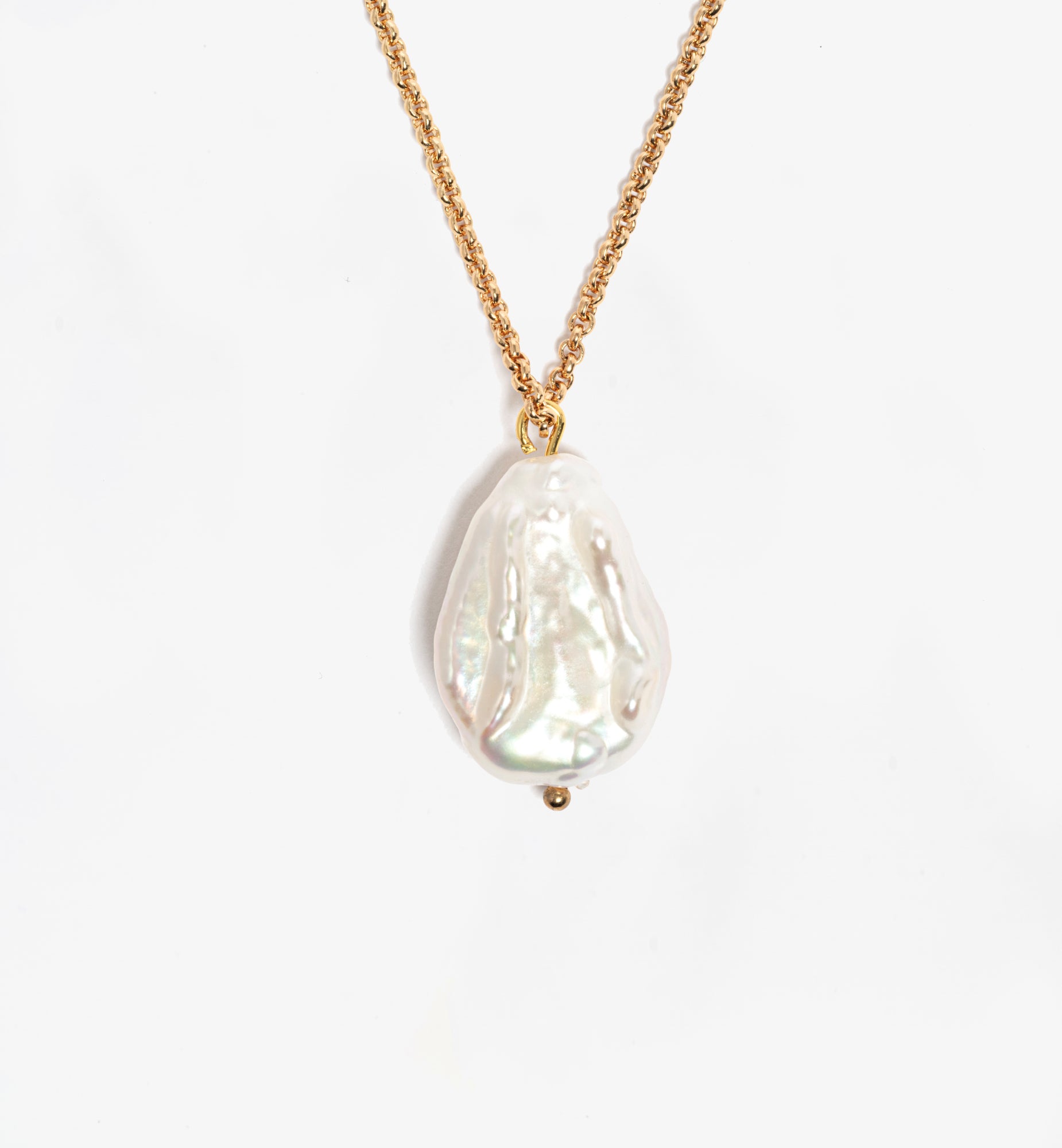 Shinju Gold Baroque Pearl Pendant 18K Gold Plated by Uchi & Soto Jewellery
