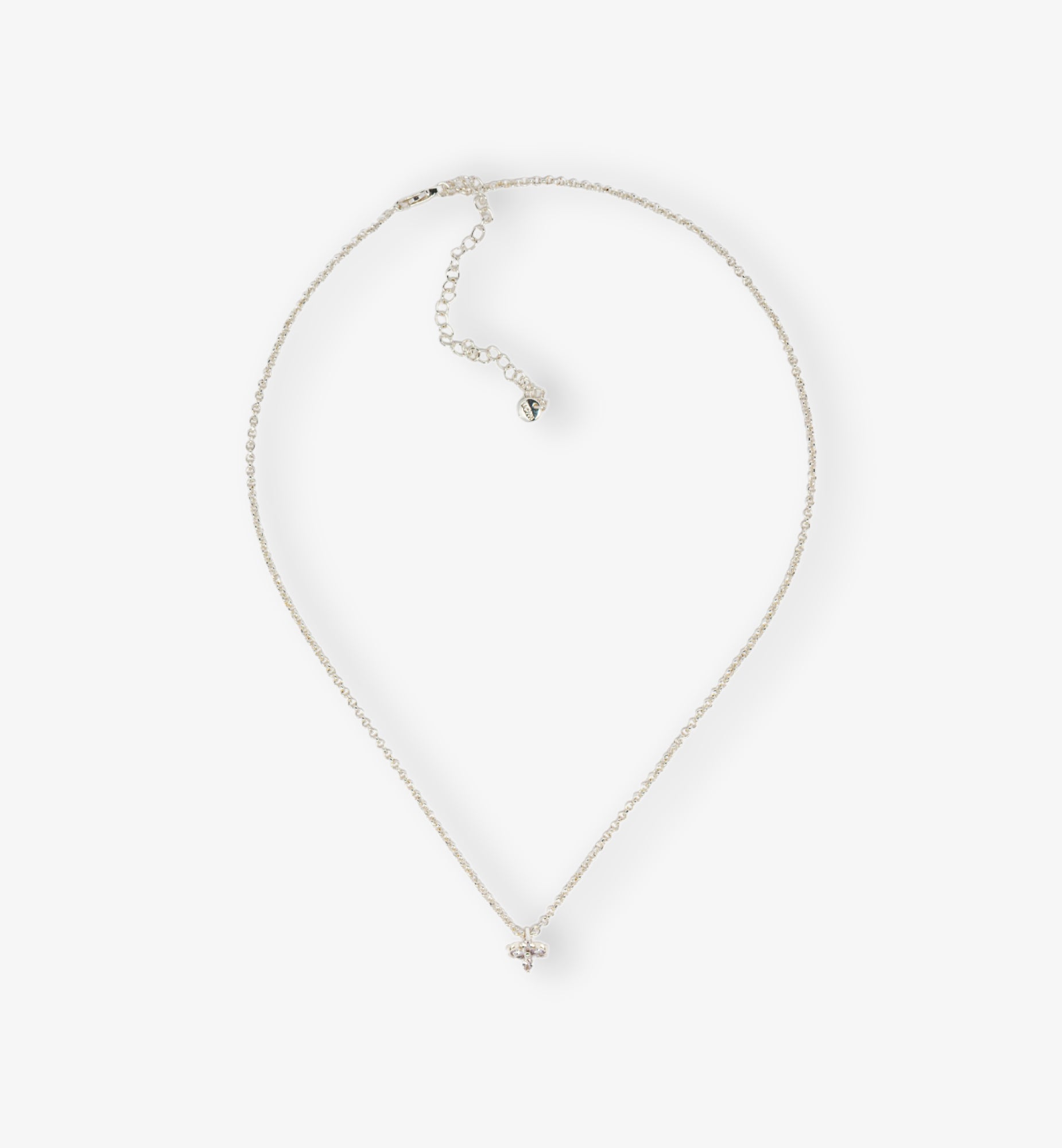 Kinmokusei Silver Floral Pendant Necklace 925 Silver Plated Cz Rhinestones 925 Sterling Silver by Uchi & Soto Jewellery