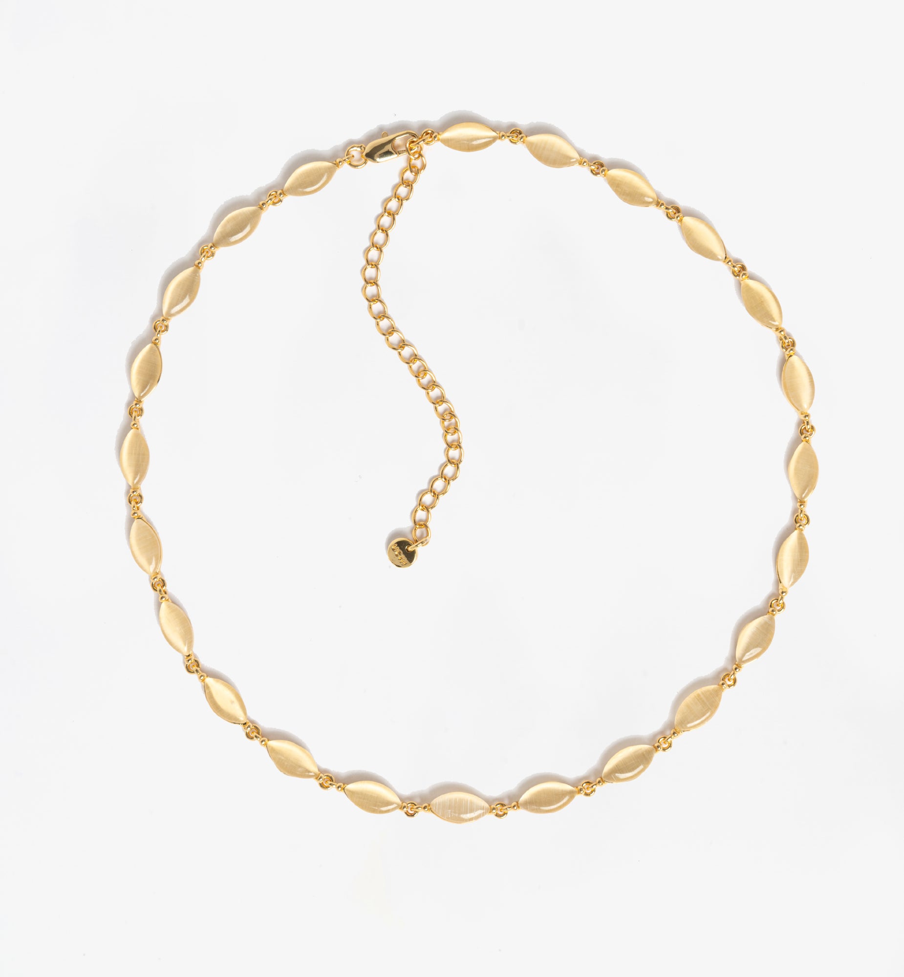 Nekomeishi Cream Cats Eye Necklace 18K Gold Plated by Uchi & Soto Jewellery
