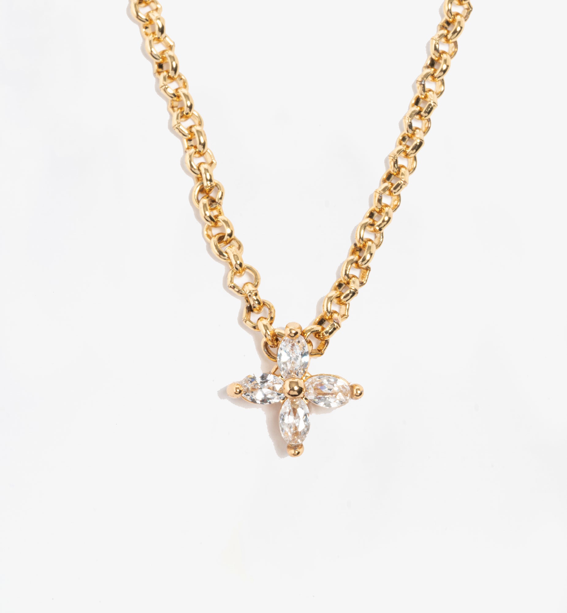 Kinmokusei Gold Floral Pendant Necklace  18K Gold Plated by Uchi & Soto Jewellery