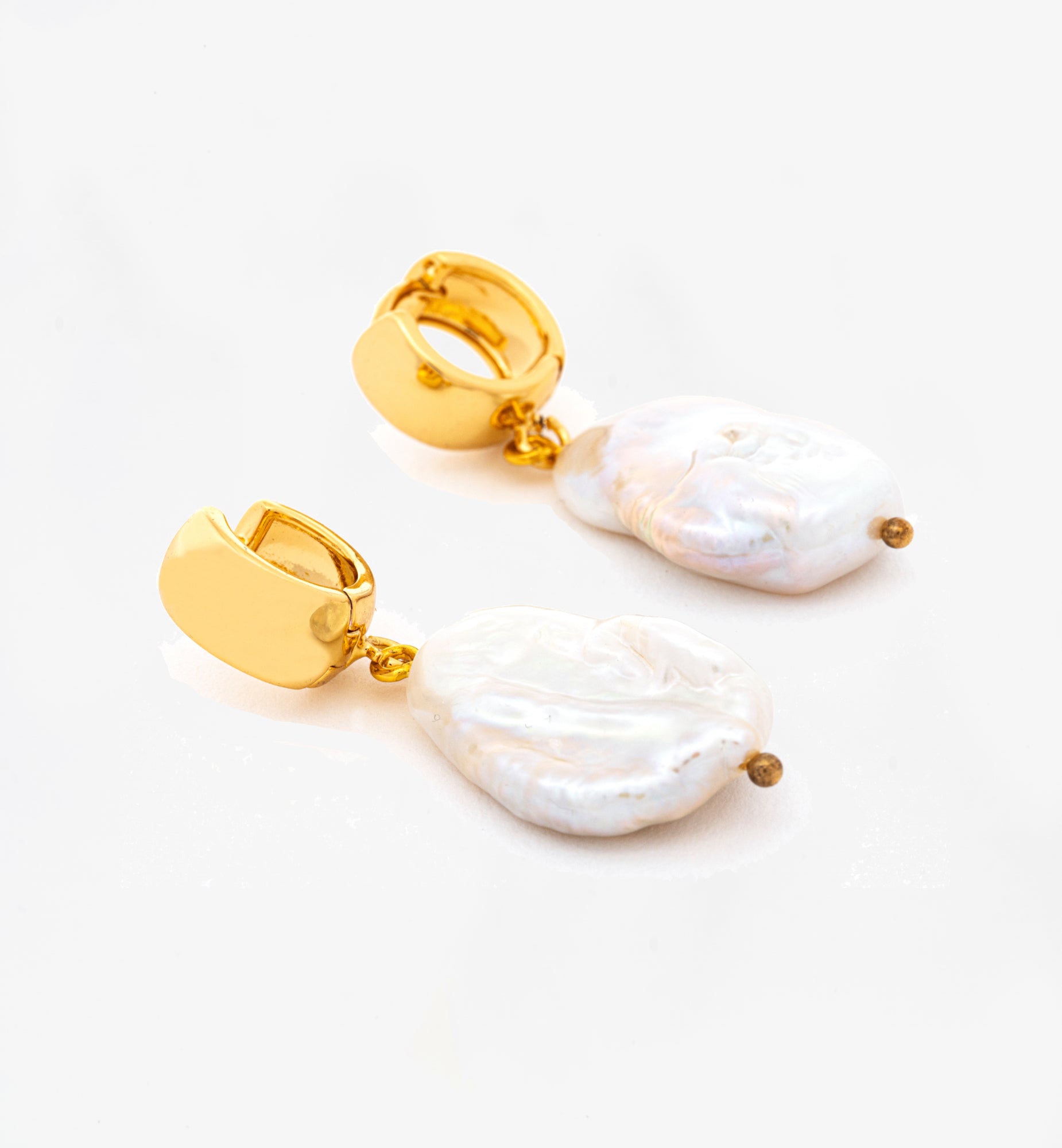 Shinju Gold Baroque Pearl Earrings