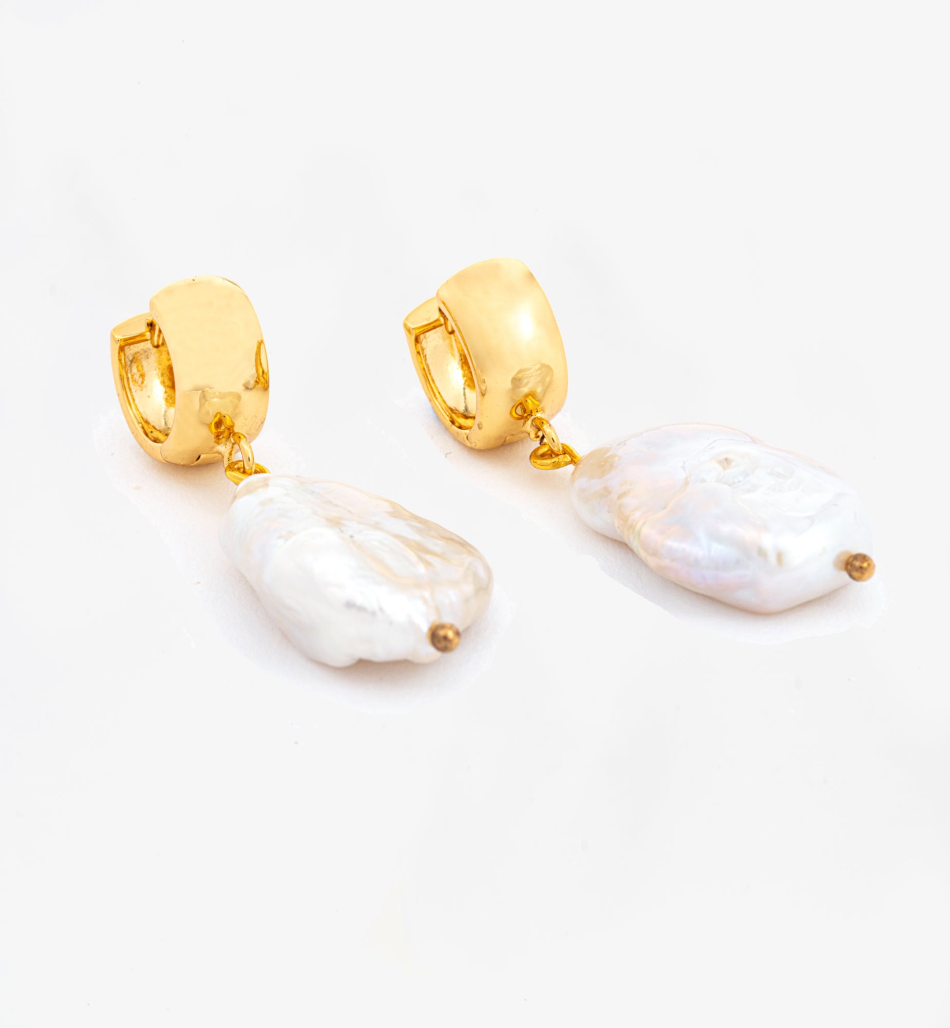 Shinju Gold Baroque Pearl Earrings
