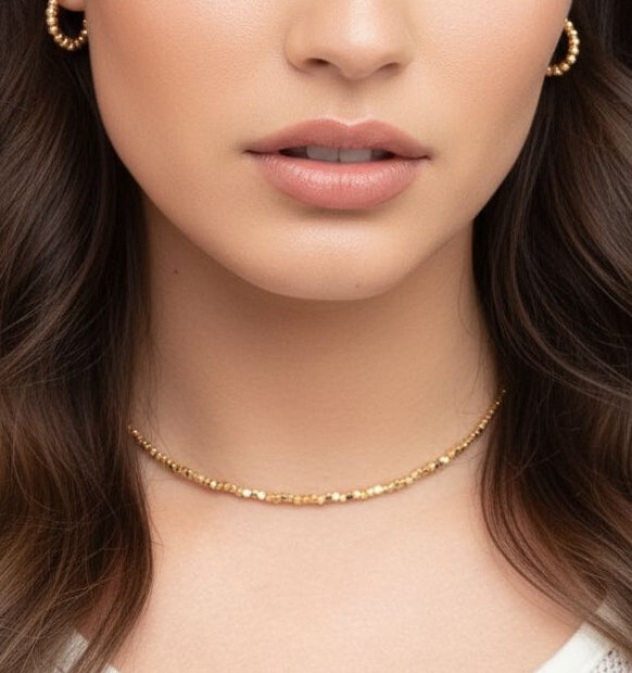 Shikaku Gold Small Bead Necklace