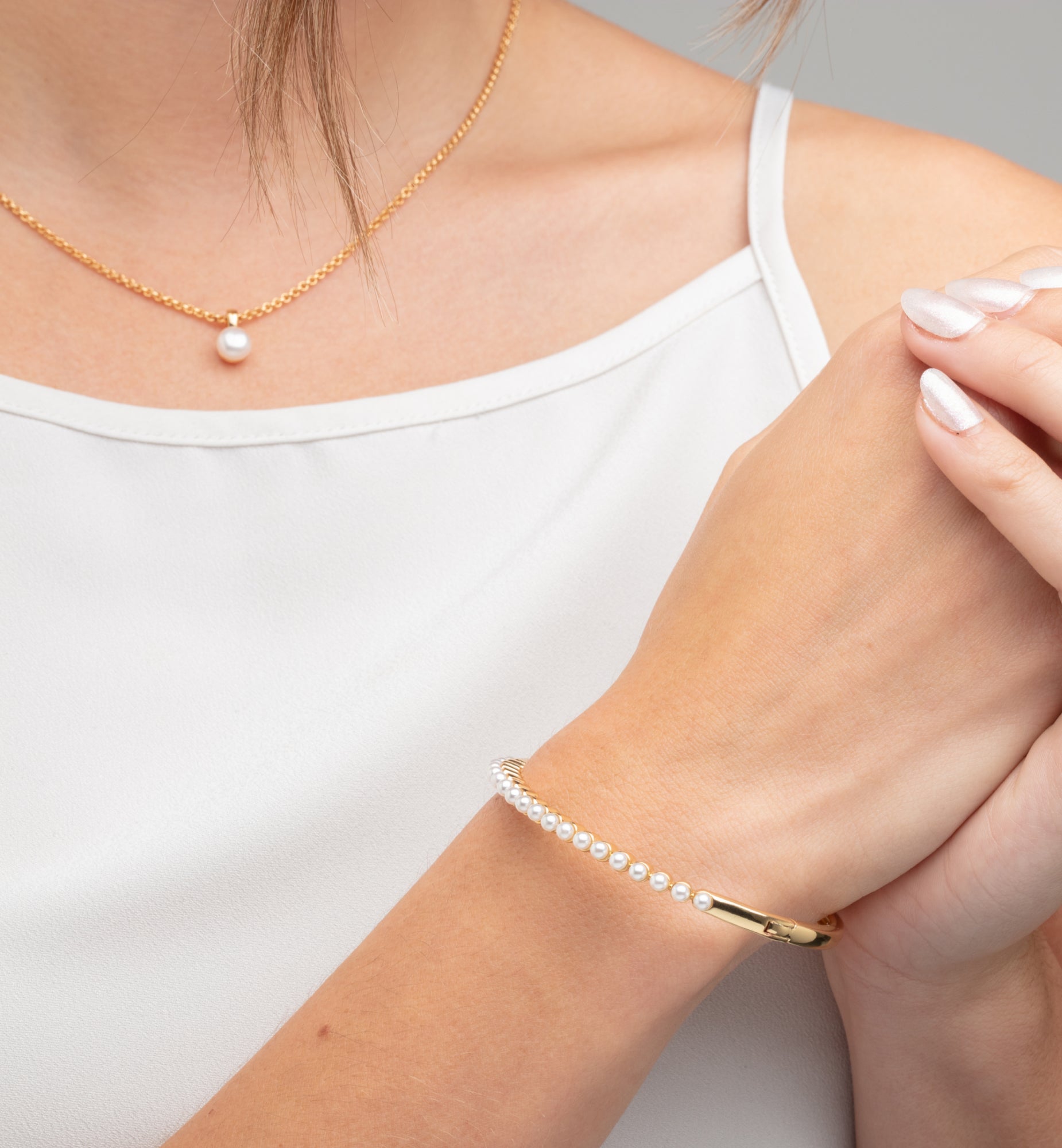 Shinju Gold Pearl Necklace 18K Gold Plated Freshwater Pearls 18K Gold Plated by Uchi & Soto Jewellery