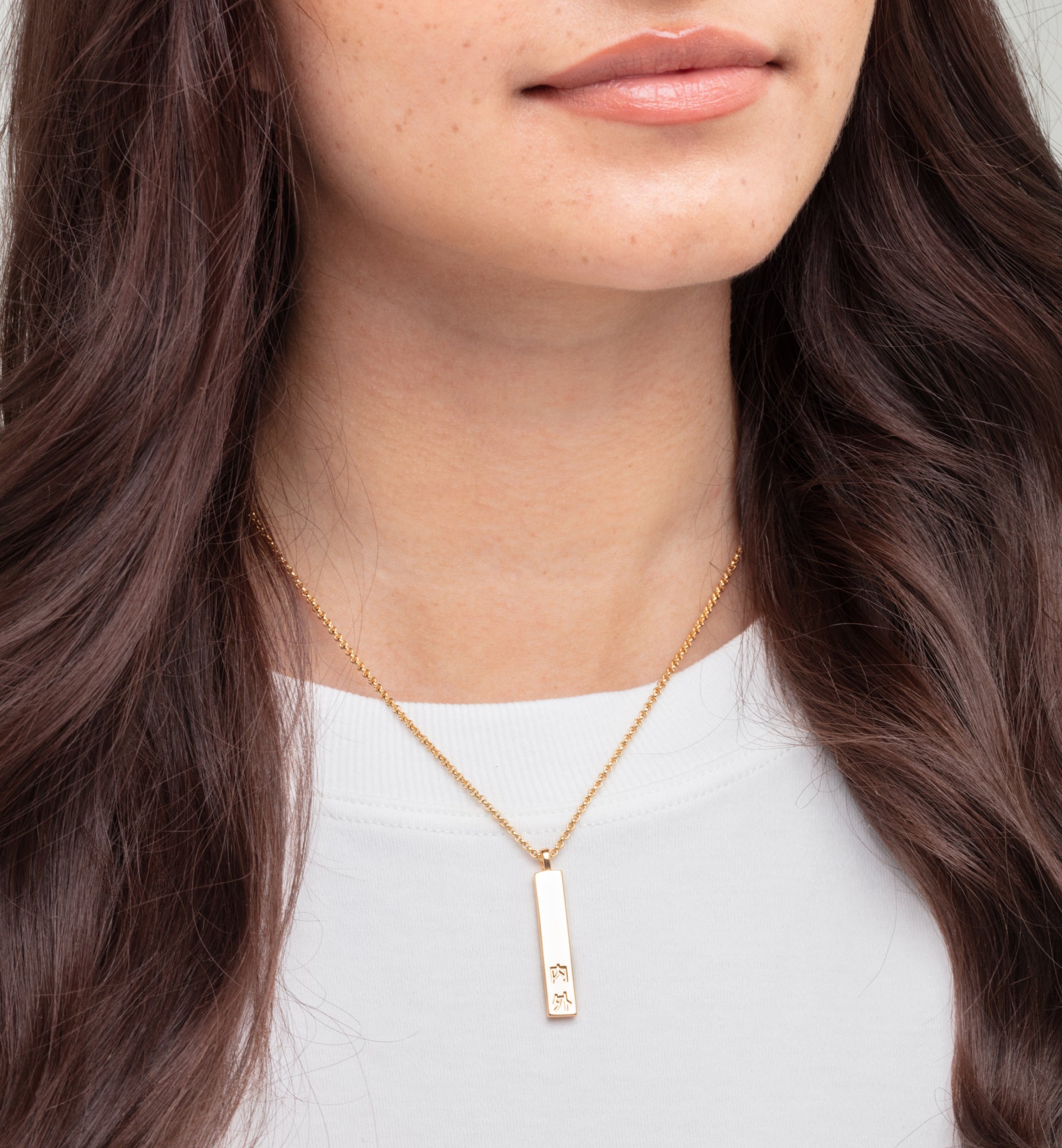 Kin Gold Uchi And Soto Engraved Pendant 18K Gold Plated 18K Gold Plated by Uchi & Soto Jewellery