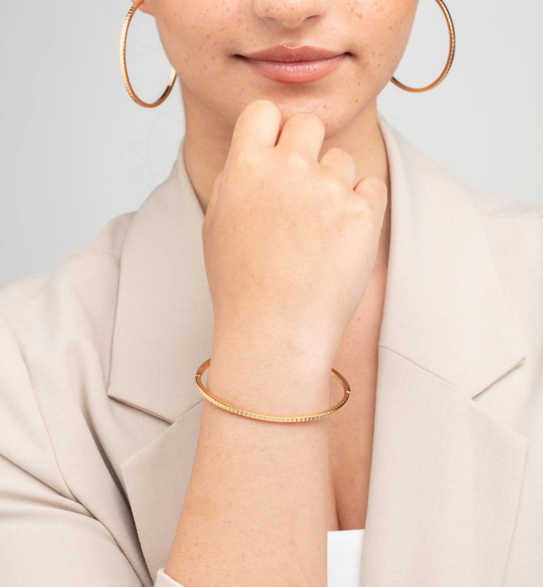 Shikaku Gold Bangle 18K Gold Plated 18K Gold Plated by Uchi & Soto Jewellery