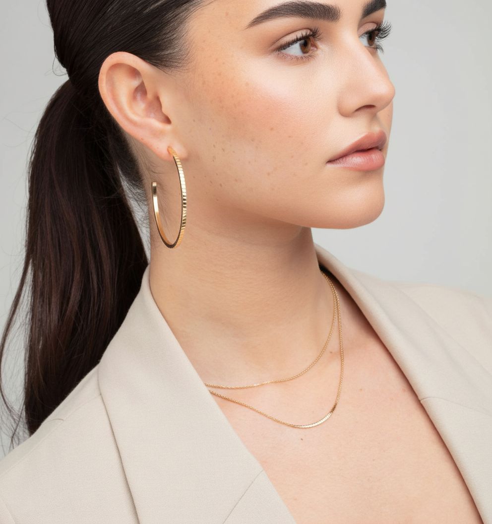 Shikaku Gold Thin Earrings