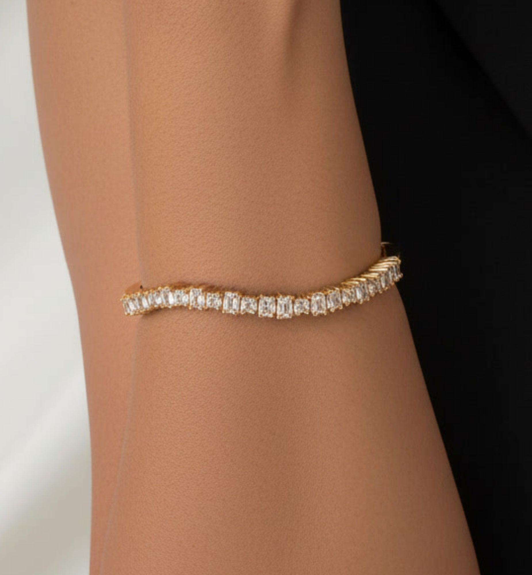 Nami Gold Stone Wave Bangle