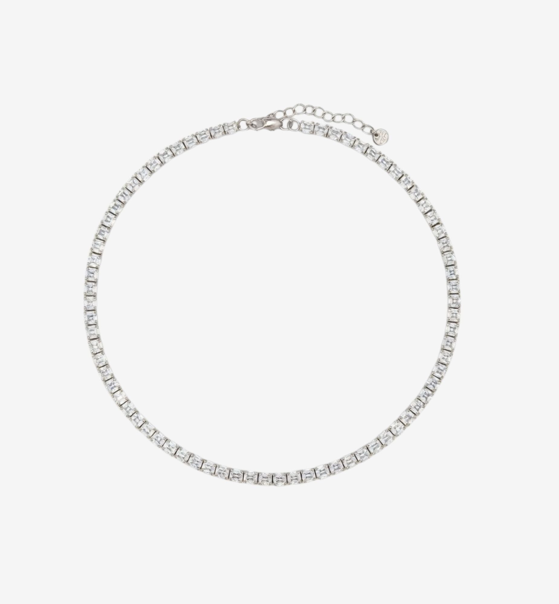 Shikaku Silver Tennis Necklace
