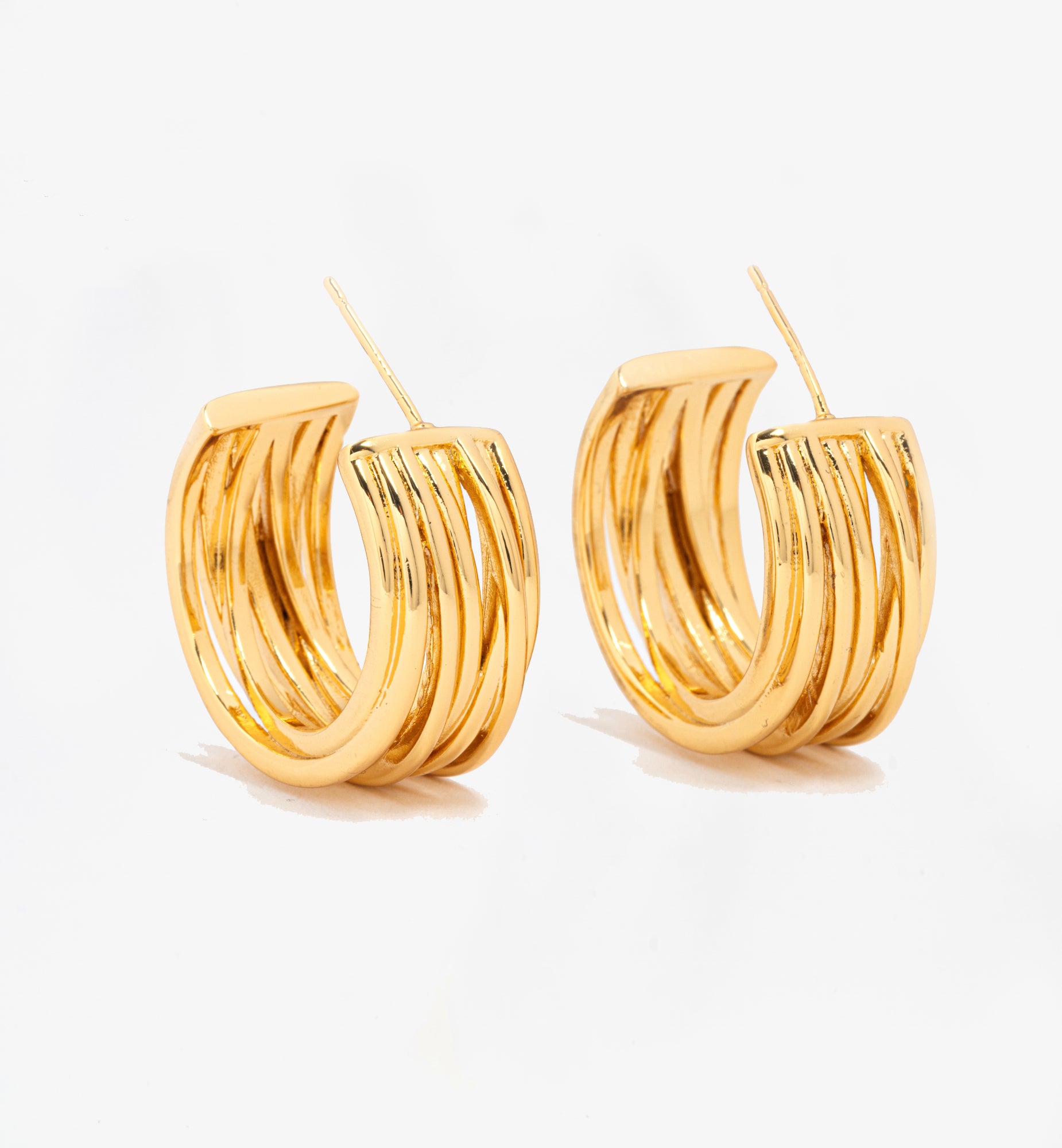 Nami Gold Twist Earrings  18K Gold Plated by Uchi & Soto Jewellery