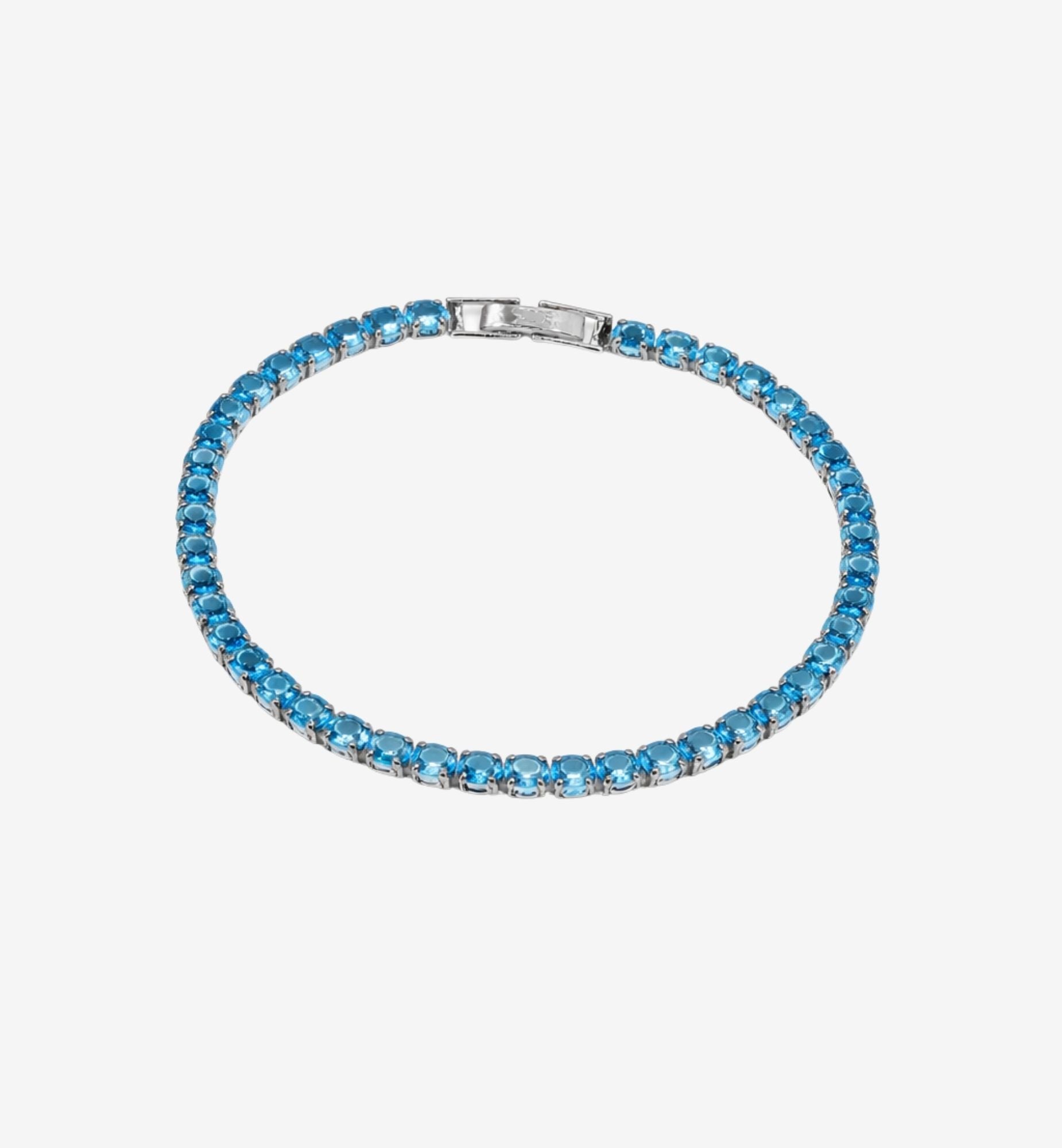 Shikaku Blue and Silver Tennis Bracelet