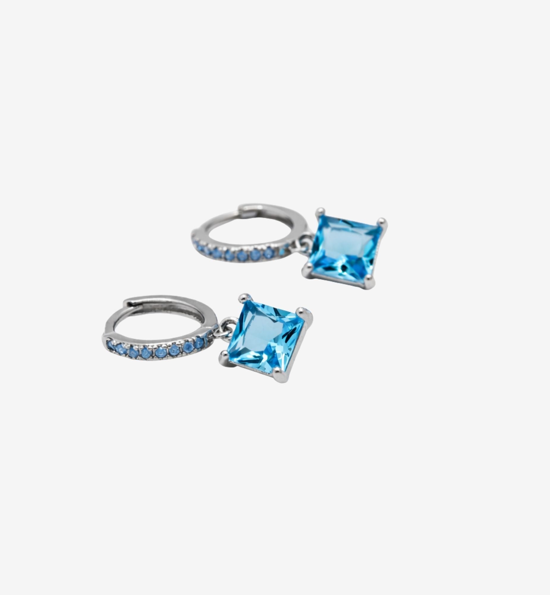 Shikaku Blue and Silver Stone Earrings