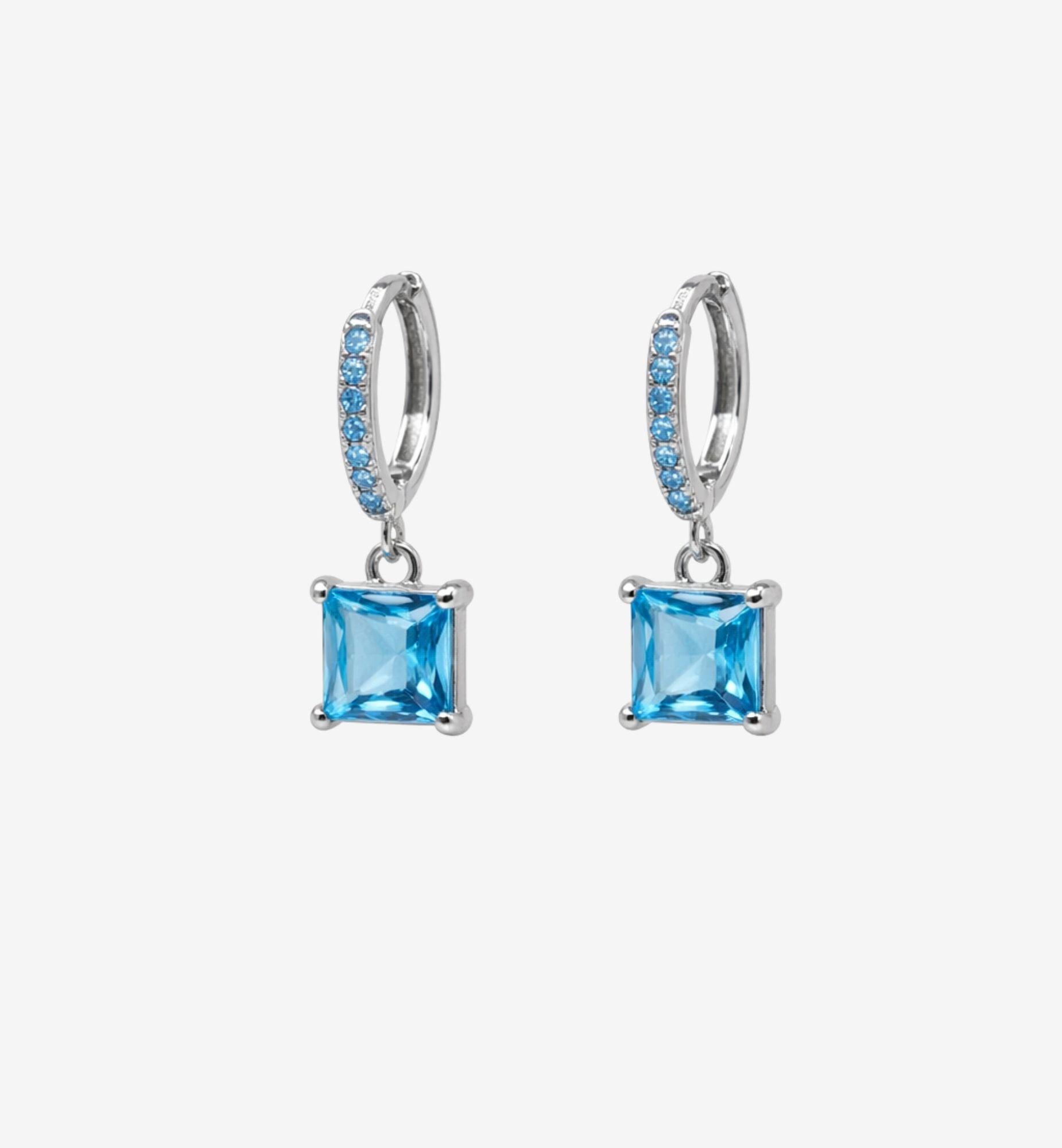 Shikaku Blue and Silver Stone Earrings