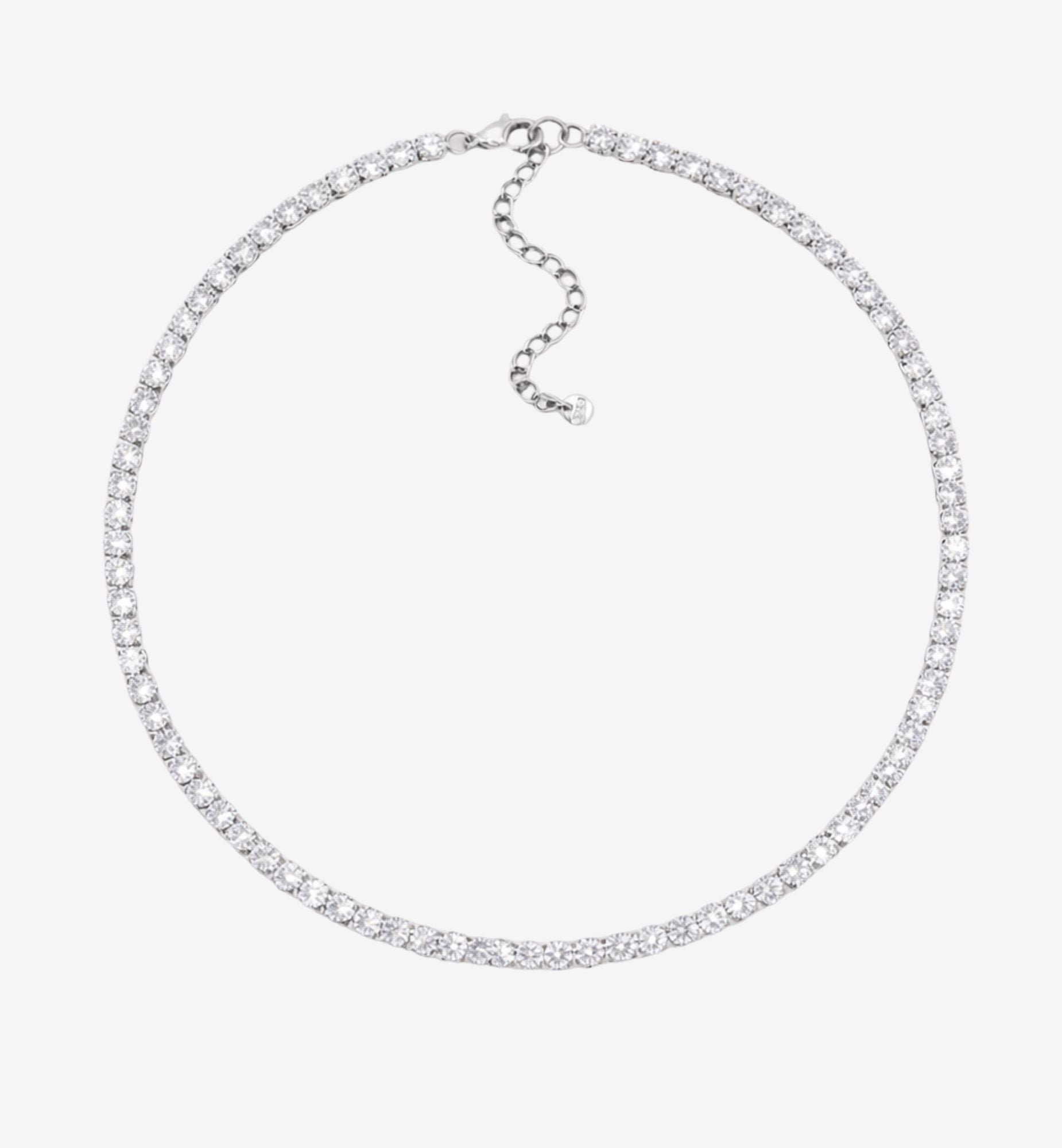Shikaku Silver Tennis Necklace