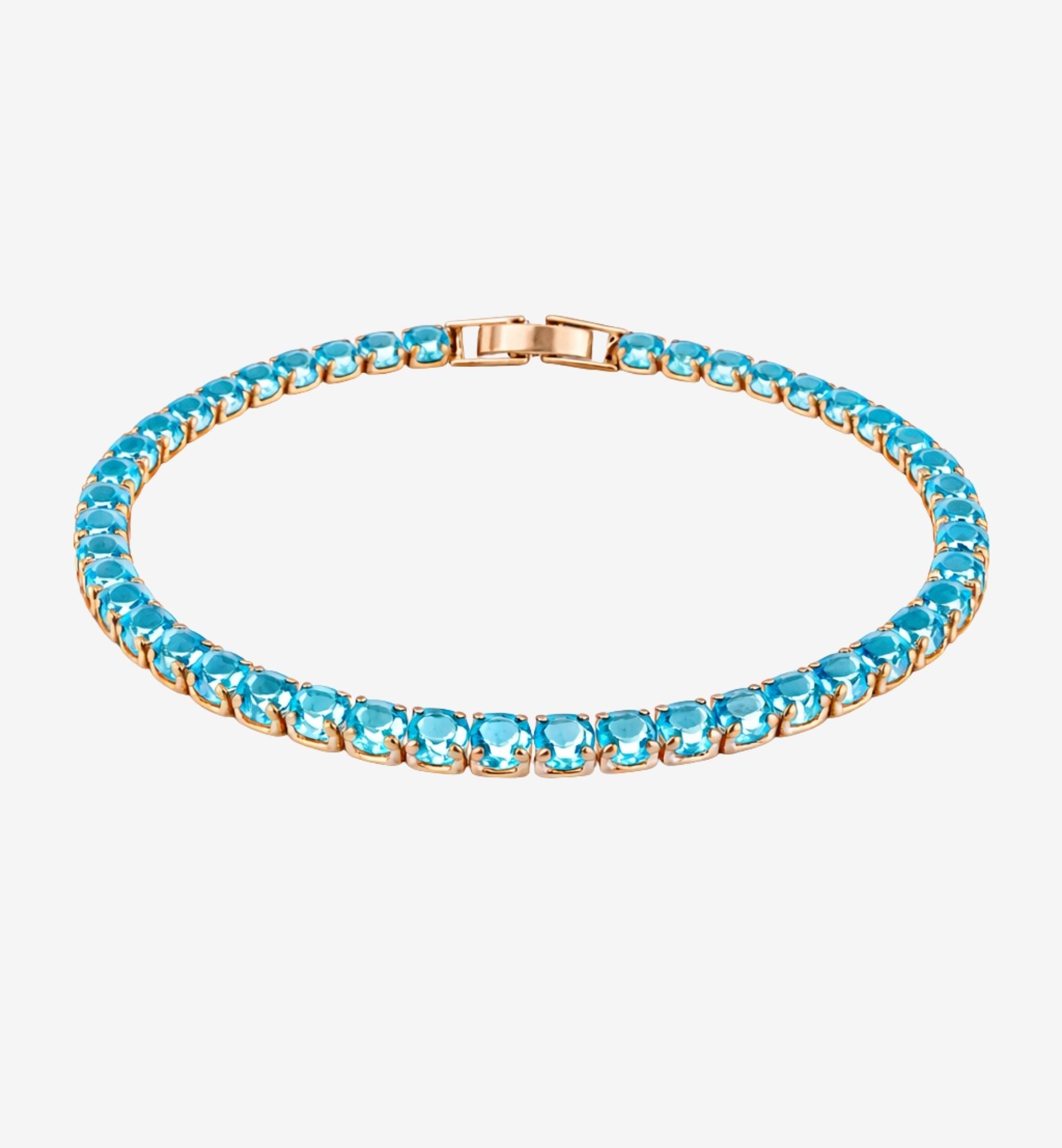 Shikaku Blue and Gold Tennis Bracelet