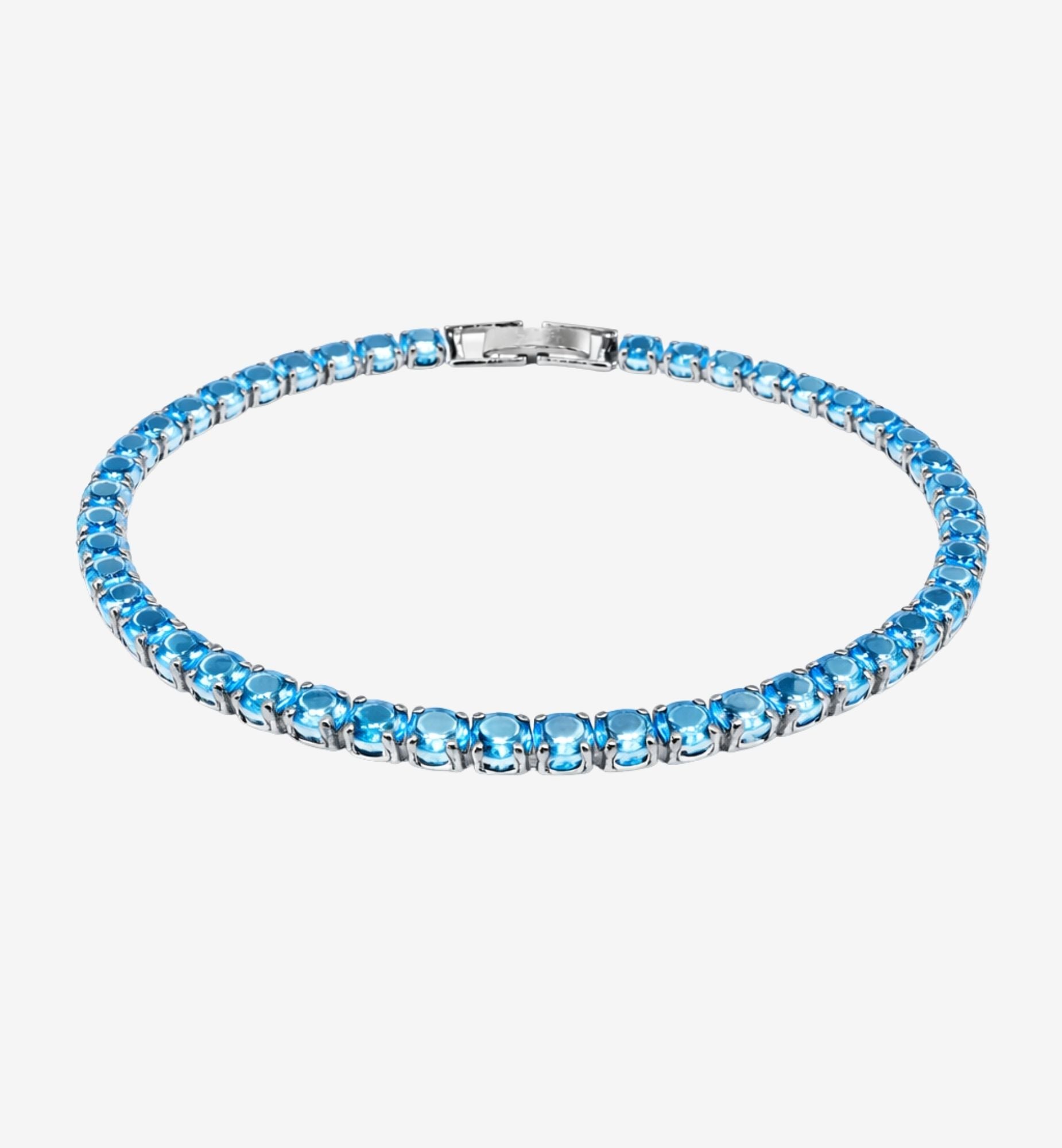 Shikaku Blue and Silver Tennis Bracelet