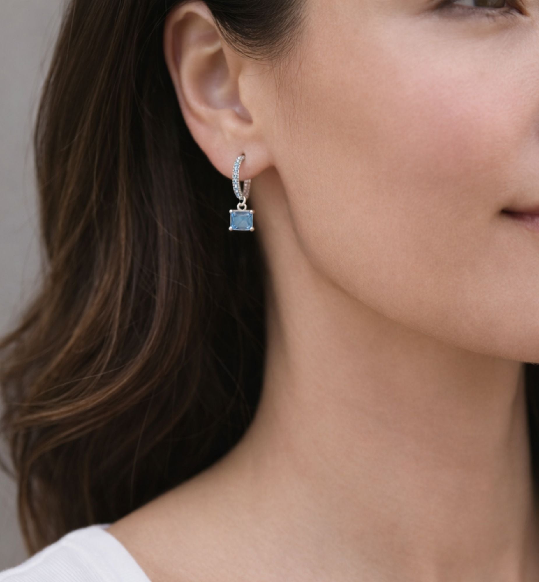 Shikaku Blue and Silver Stone Earrings