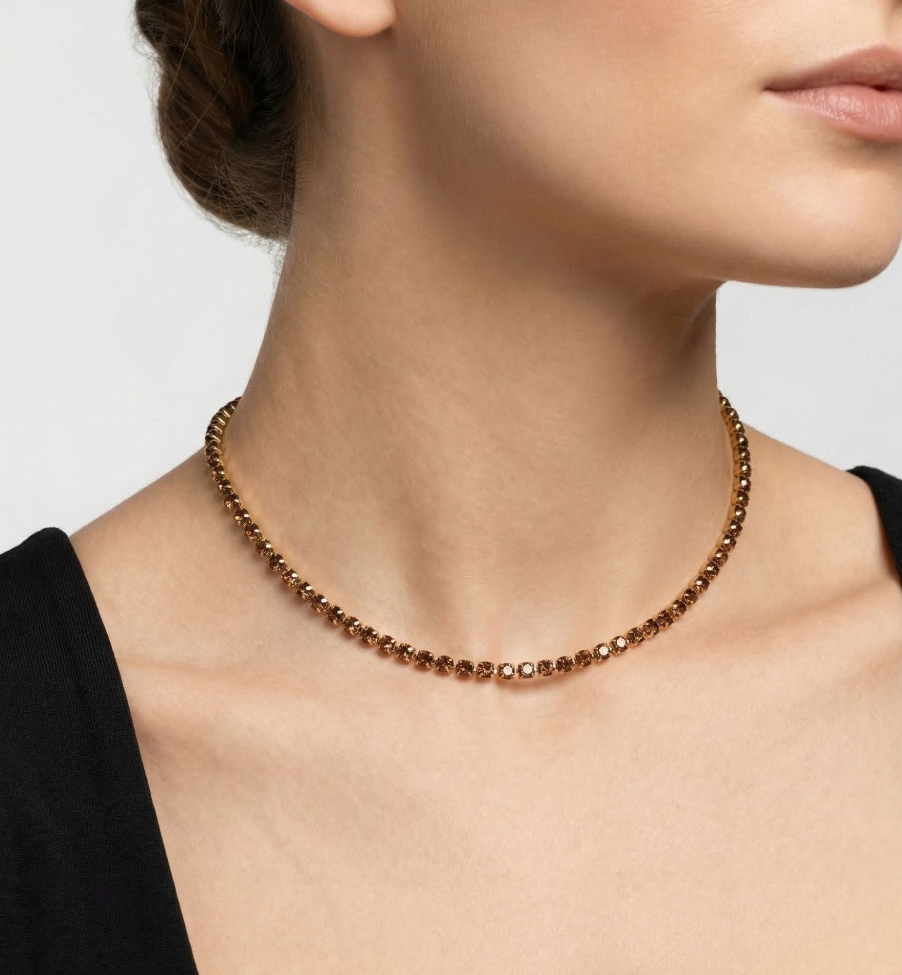 Shikaku Brown Tennis Necklace