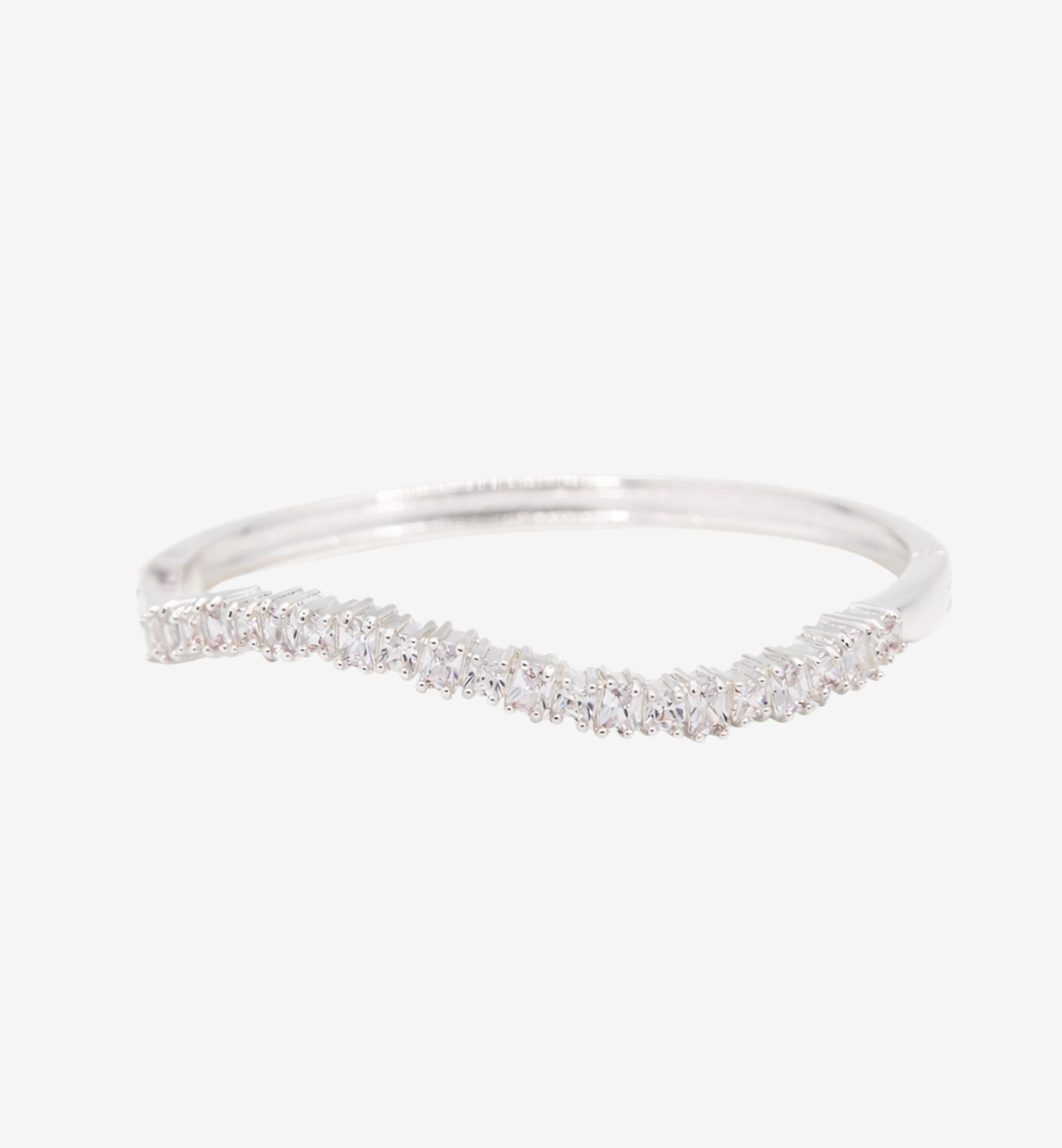 Nami Silver Stone Wave Earrings + Bangle