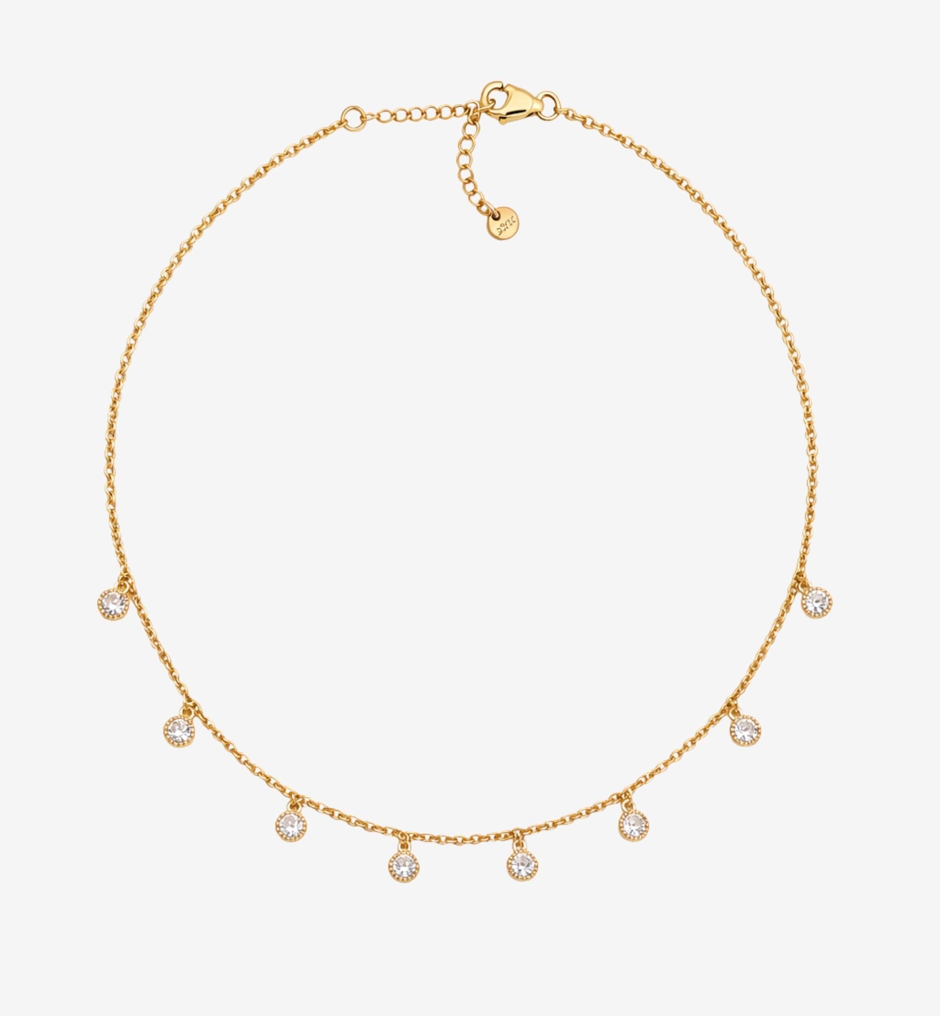 Enso Gold Circle Stone Necklace