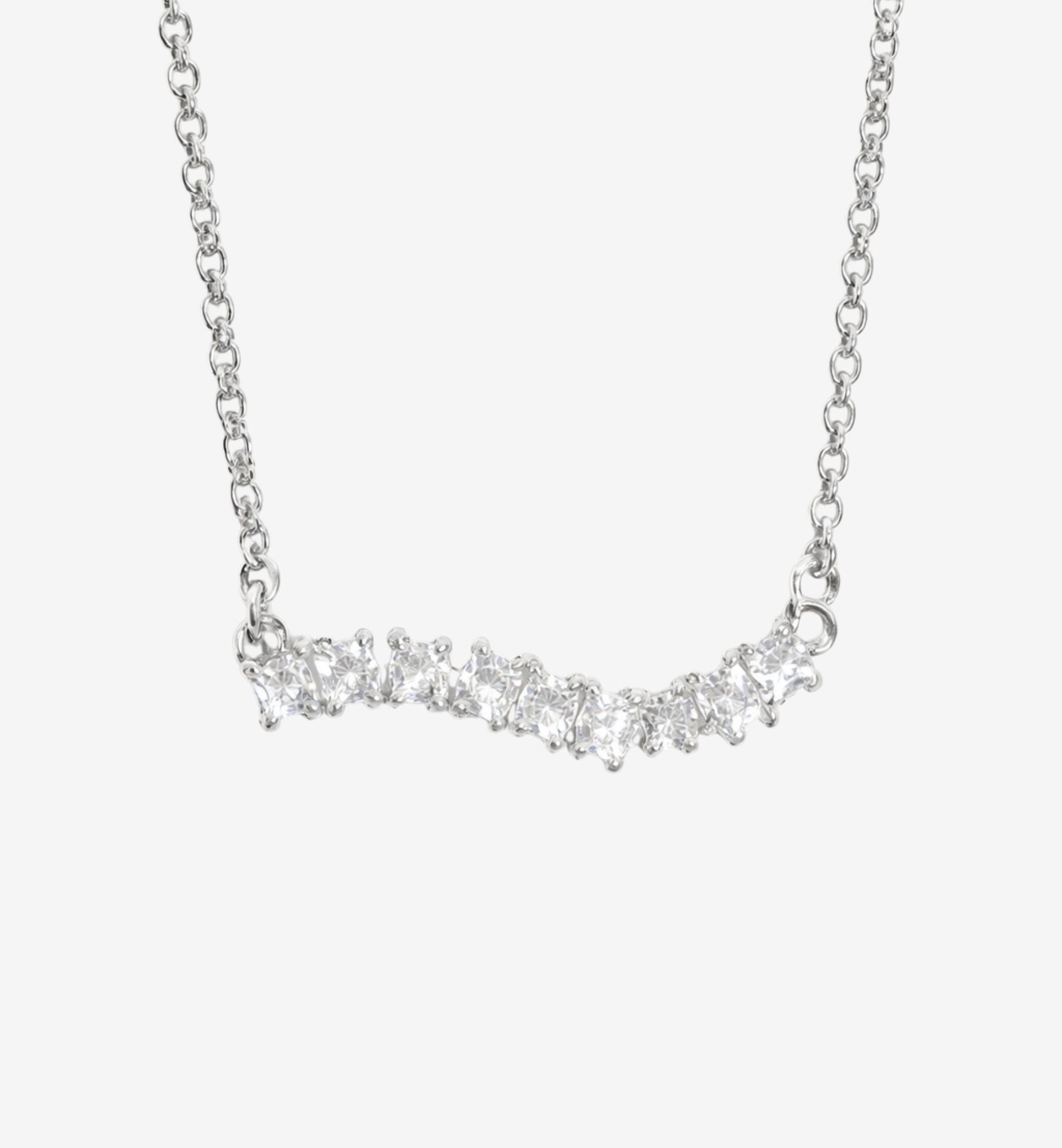 Nami Silver Stone Wave Necklace