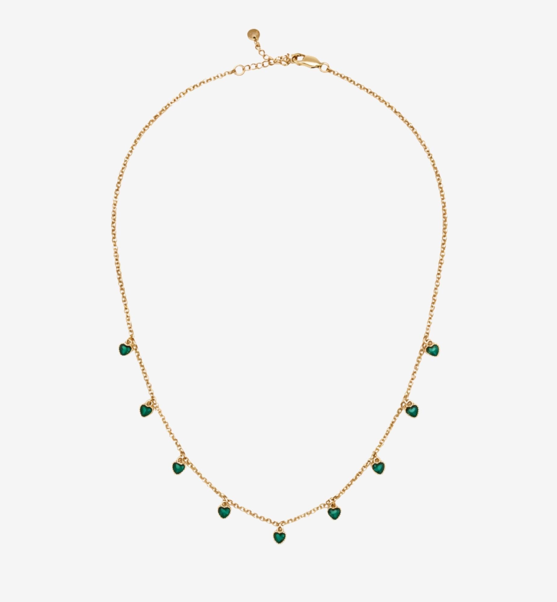 Kokoro Green Heart Gold Necklace