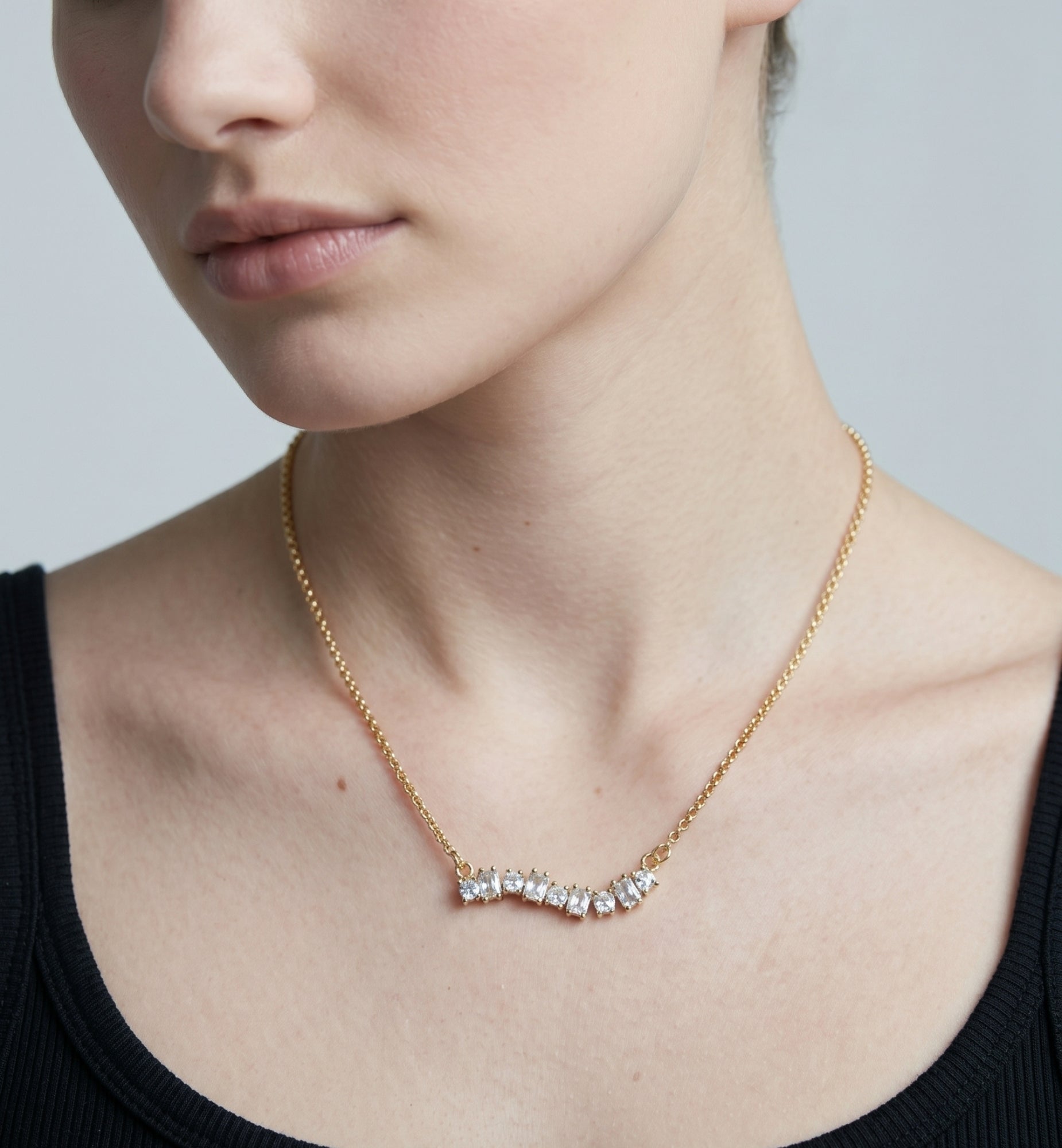 Nami Gold Stone Wave Necklace
