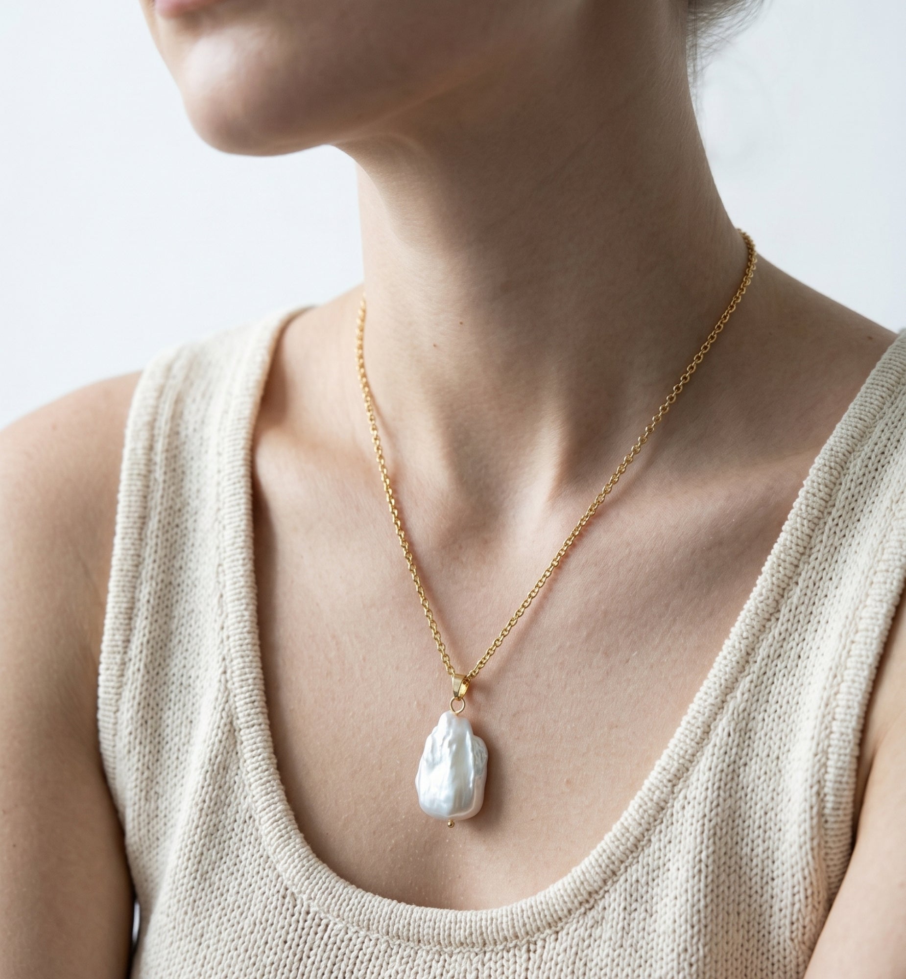 Shinju Gold Baroque Pearl Pendant
