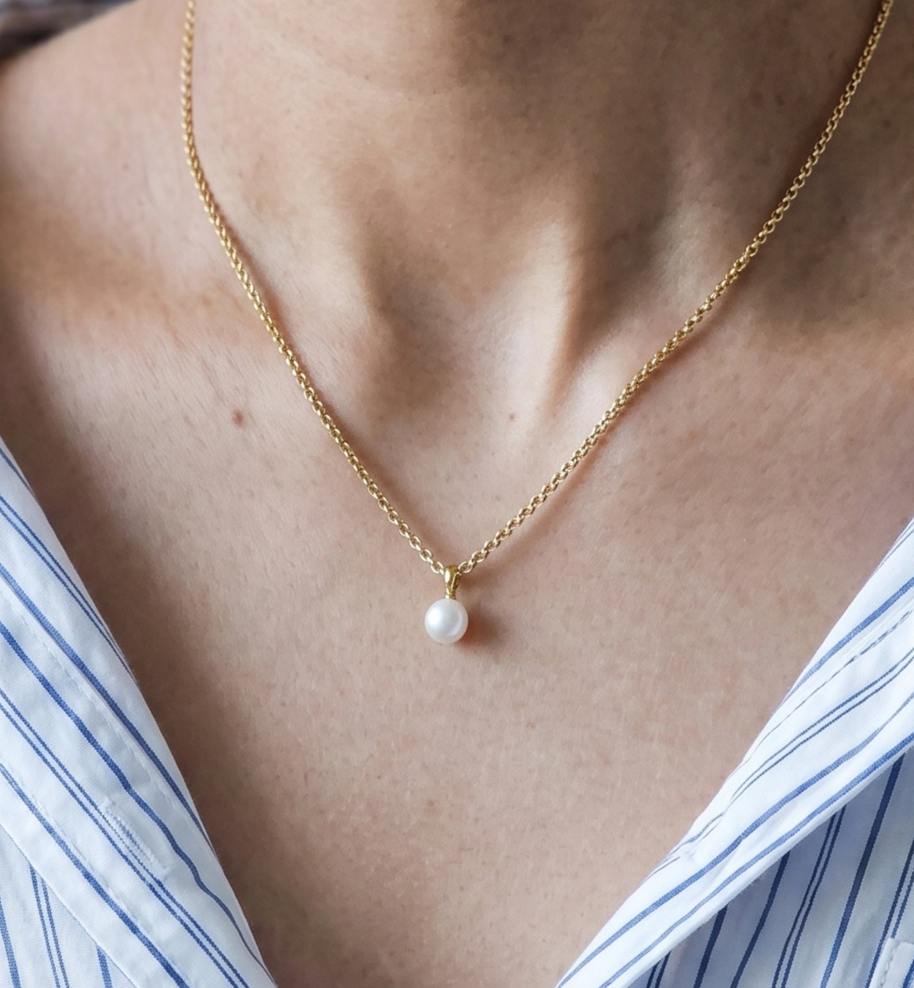 Shinju Gold Pearl Hoops+ Bangle + Necklace