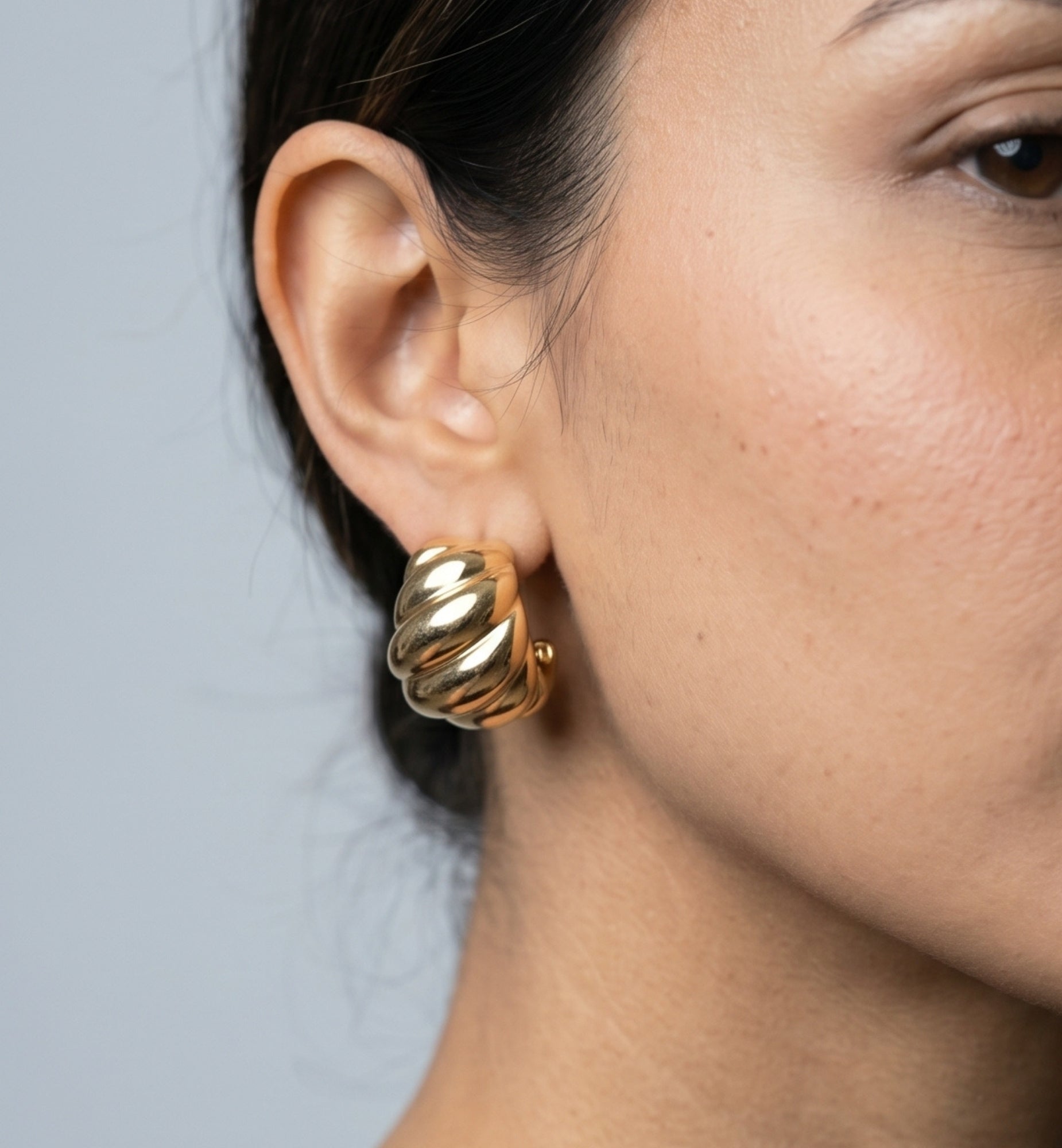 Chunky Gold Wave Earrings