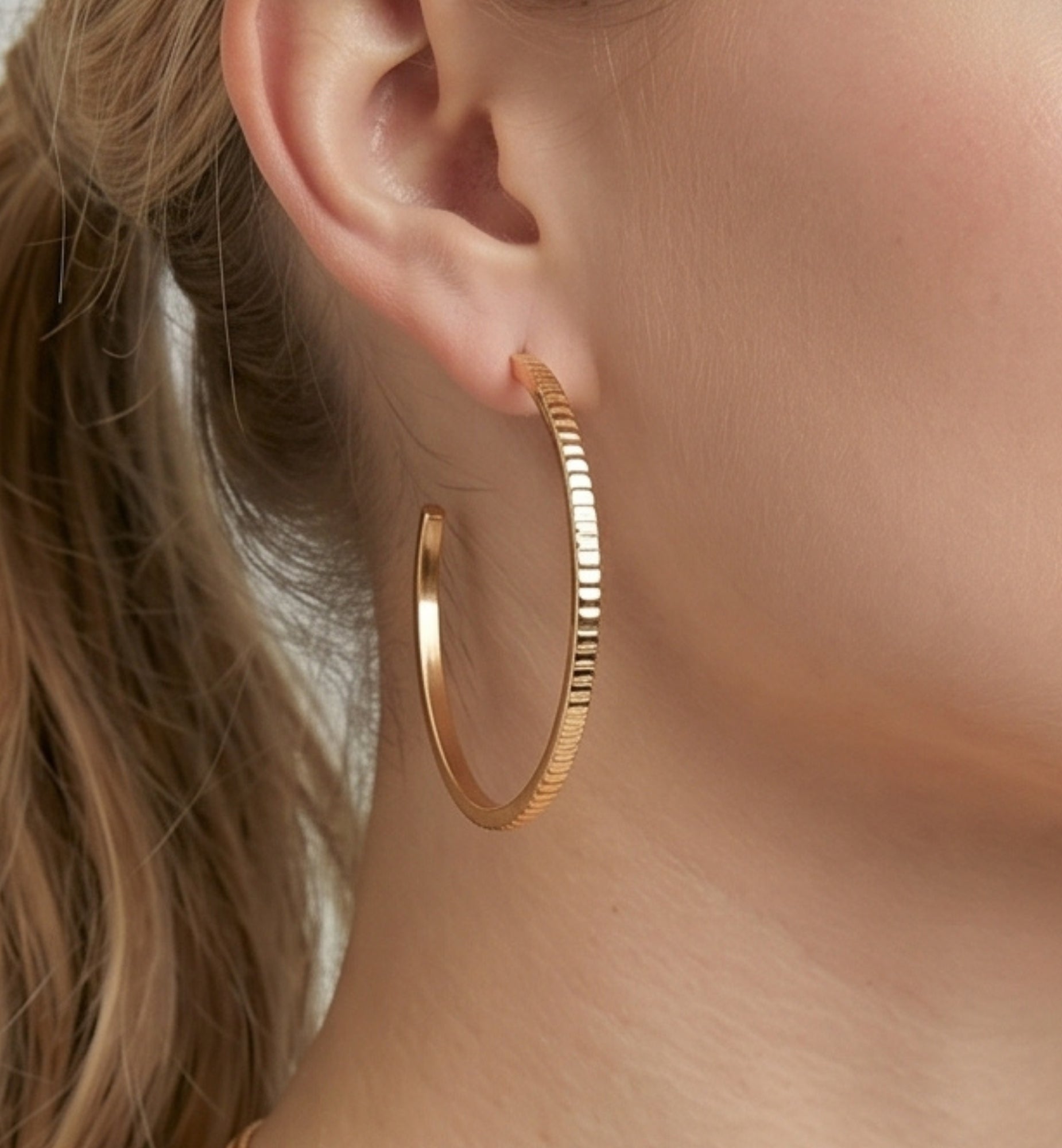 Shikaku Gold Hoop Earrings